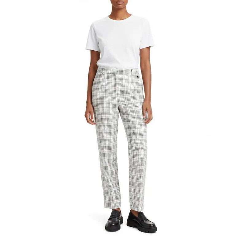 Burberry Burberry trousers | White and Blue Plaid Ankle Pants | Size 34" / US 12 / IT 48 - 1 Thumbnail