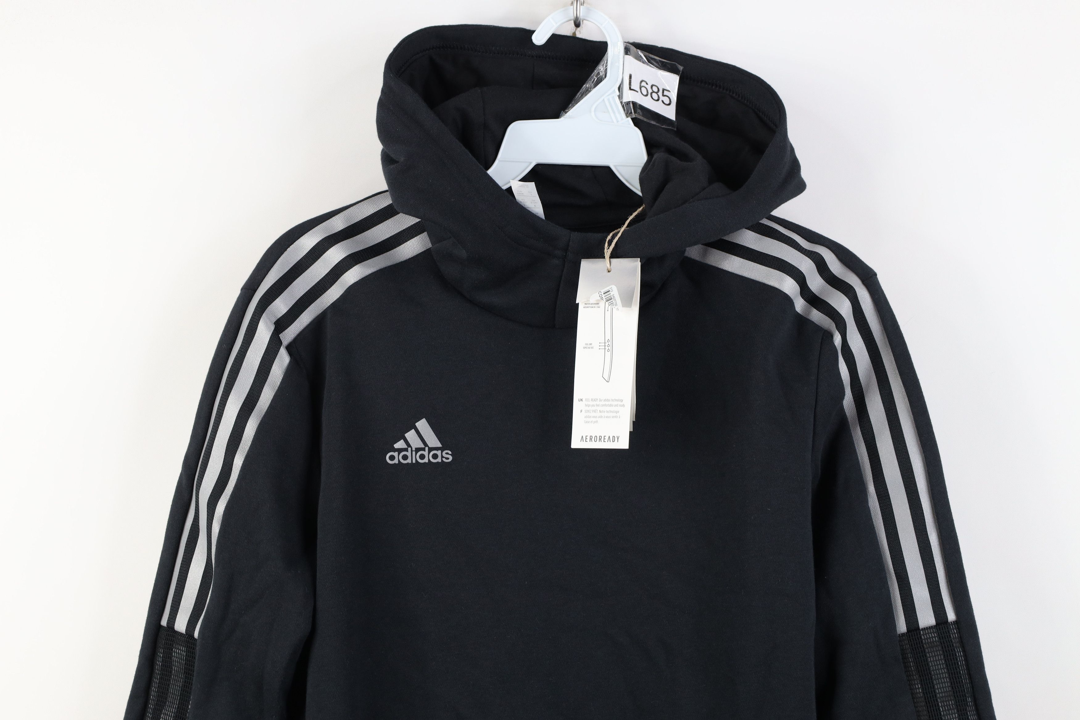 Adidas New Adidas Spell Reflective Striped Hoodie Sweatshirt Black Size S / US 4 / IT 40 - 2 Thumbnail