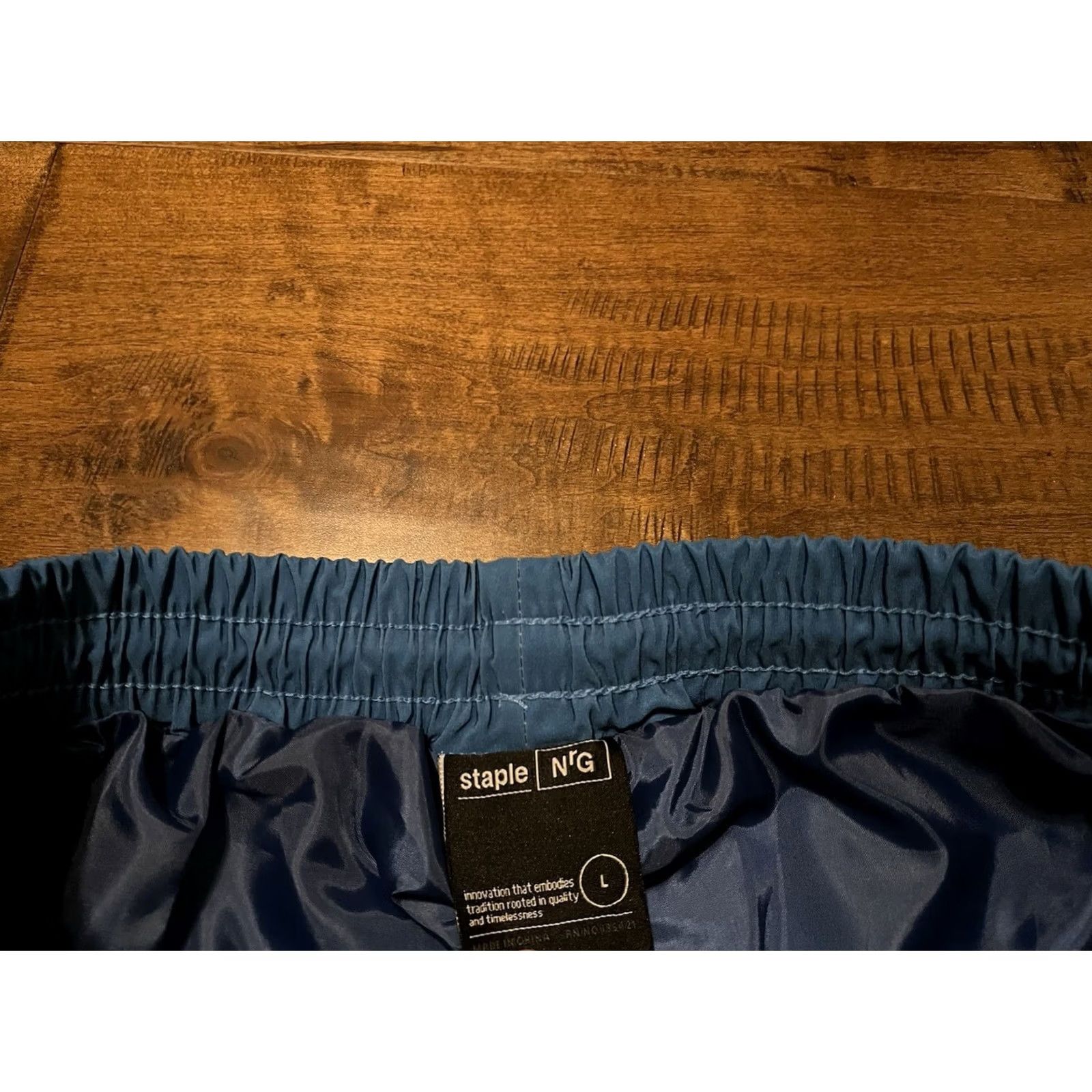 Vintage Staple Pigeon x NrG Blue Polyester Athletic Track Shorts - Men's Large Size US 33 - 3 Thumbnail