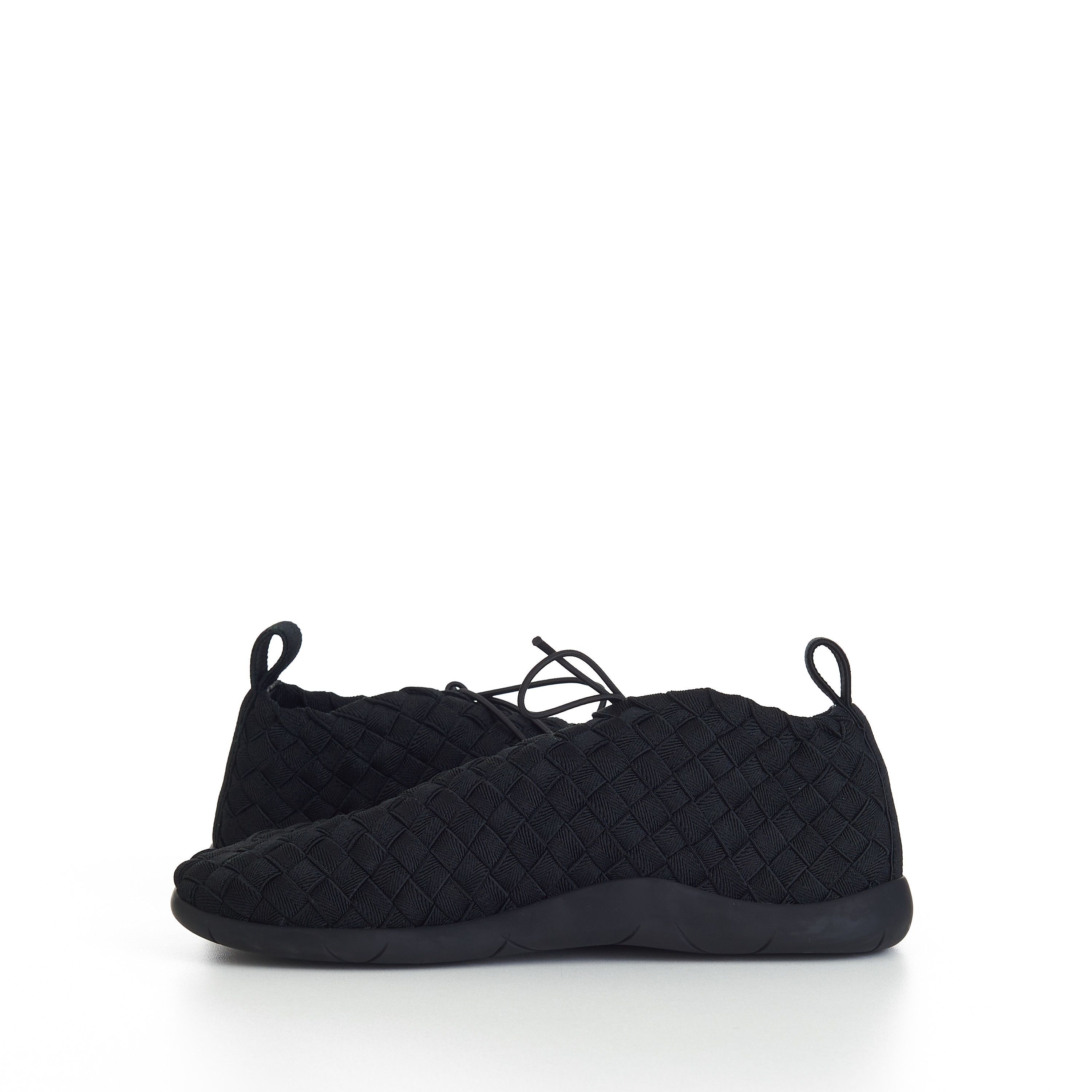 Bottega Veneta "Plat" Lace-up Sneakers In Black Intrecciato Elastic Size US 6 / EU 39 - 9 Thumbnail