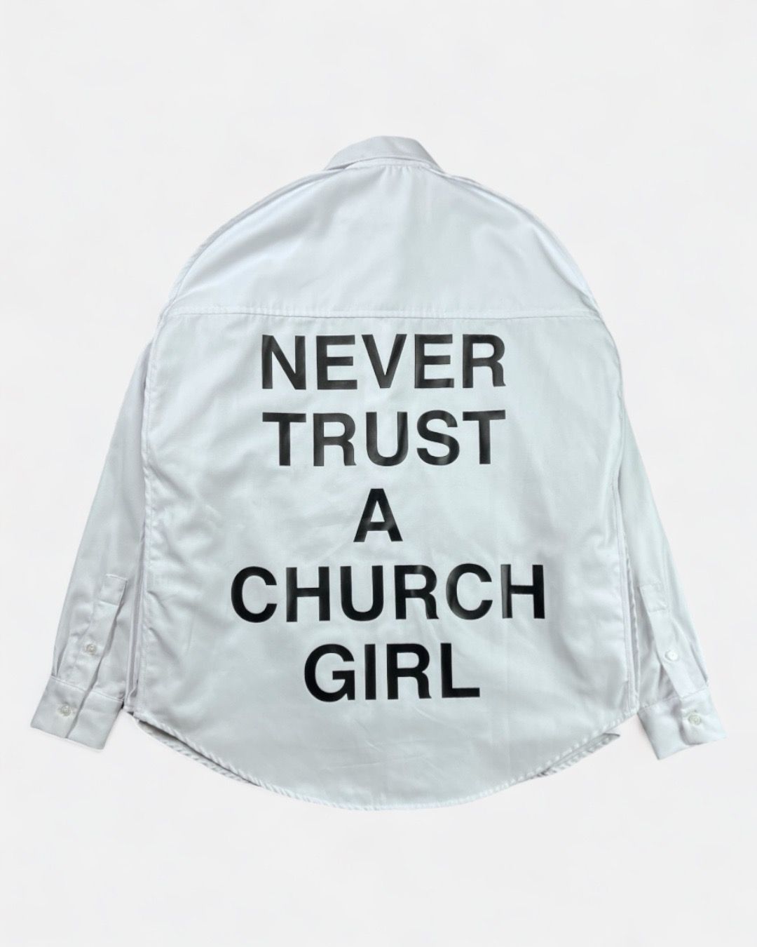 Pre-owned Hood By Air - Ss17 « Never Trust A Church Girl » Button Up In White