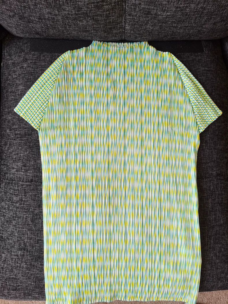 Issey Miyake issey miyake size:3 Green bamboo mat with short sleeves Size XXS / US 00 / IT 34 - 1 Thumbnail