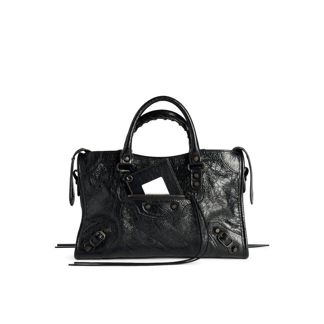 Balenciaga Le City Small $2550 Black Top Handle Bag New & Au, Women's