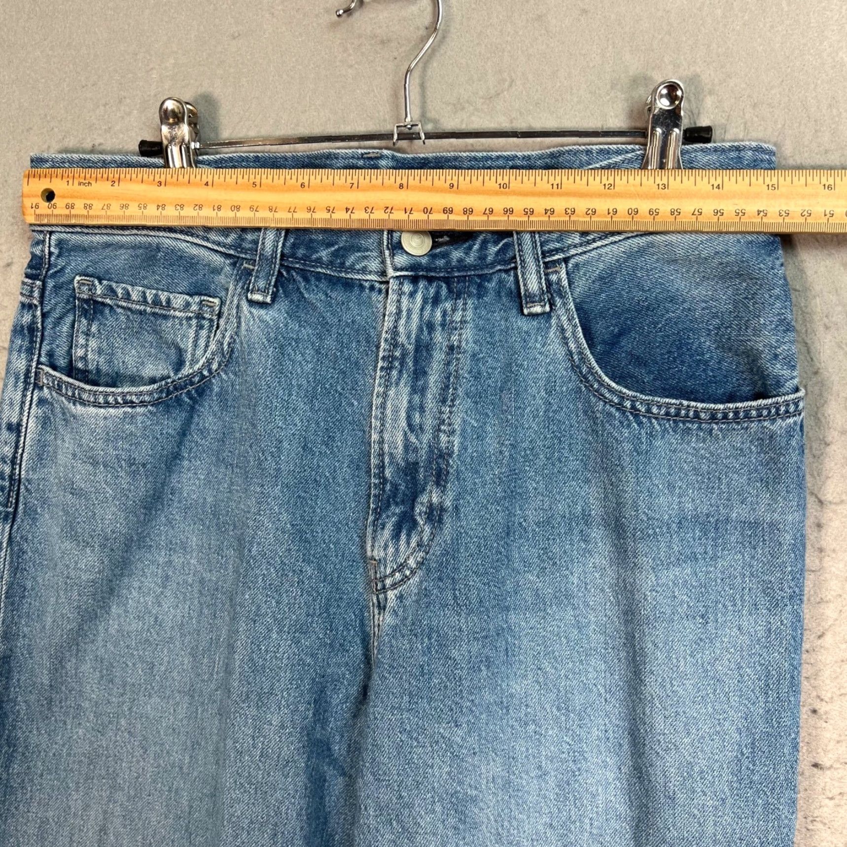 Uniqlo Uniqlo Mens Size 30 Cropped Blue Straight Leg Denim Jeans 100% Cotton Size US 30 / EU 46 - 5 Thumbnail