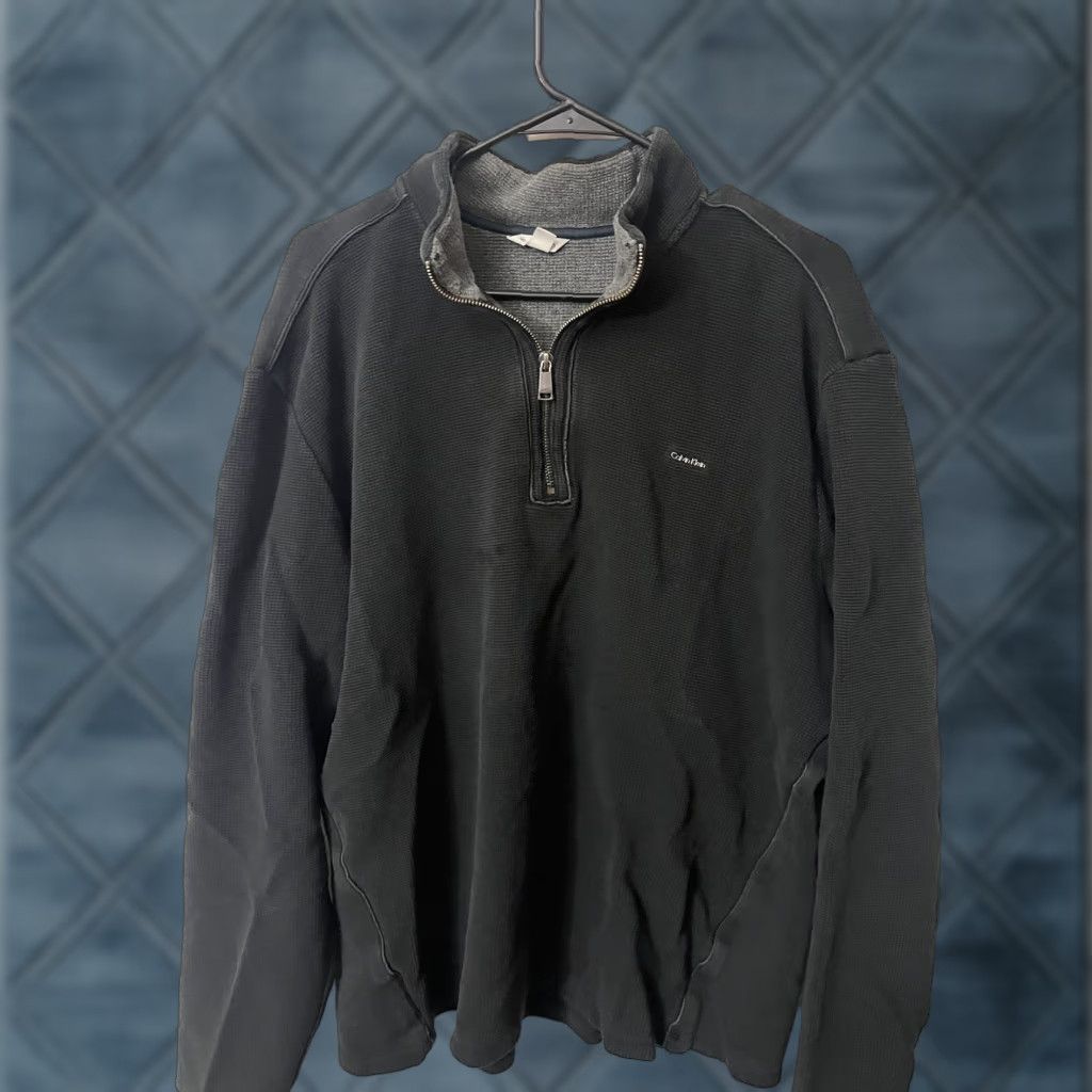 Calvin Klein Calvin Klein Jeans Men's Sweater 2XL Mock Neck 1/4 Zip Black Size US XXL / EU 58 / 5 - 1 Thumbnail
