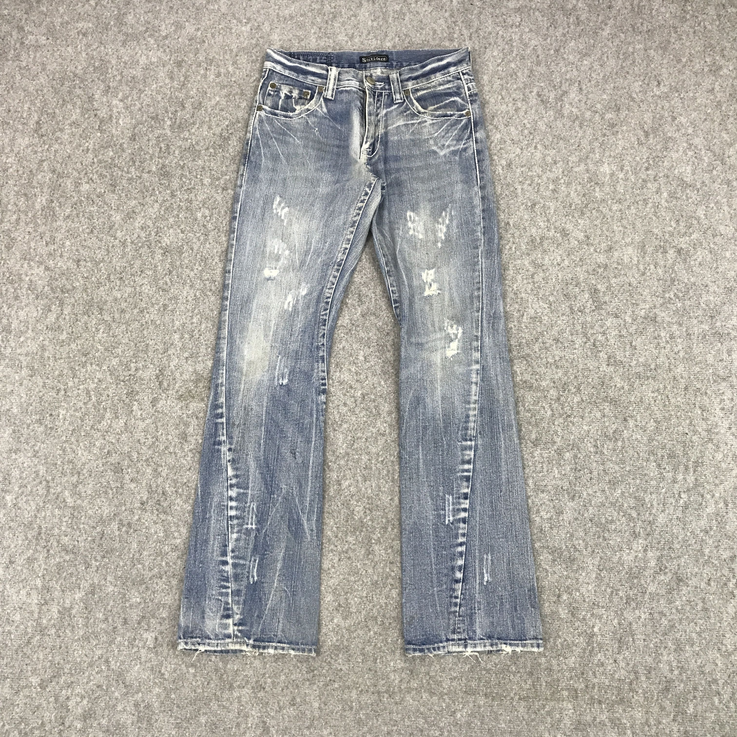 Japanese Brand JAPAN STYLE DENIM SORRIDERE DISTRESSED BOOTCUT JEANS Size US 30 / EU 46 - 1 Thumbnail
