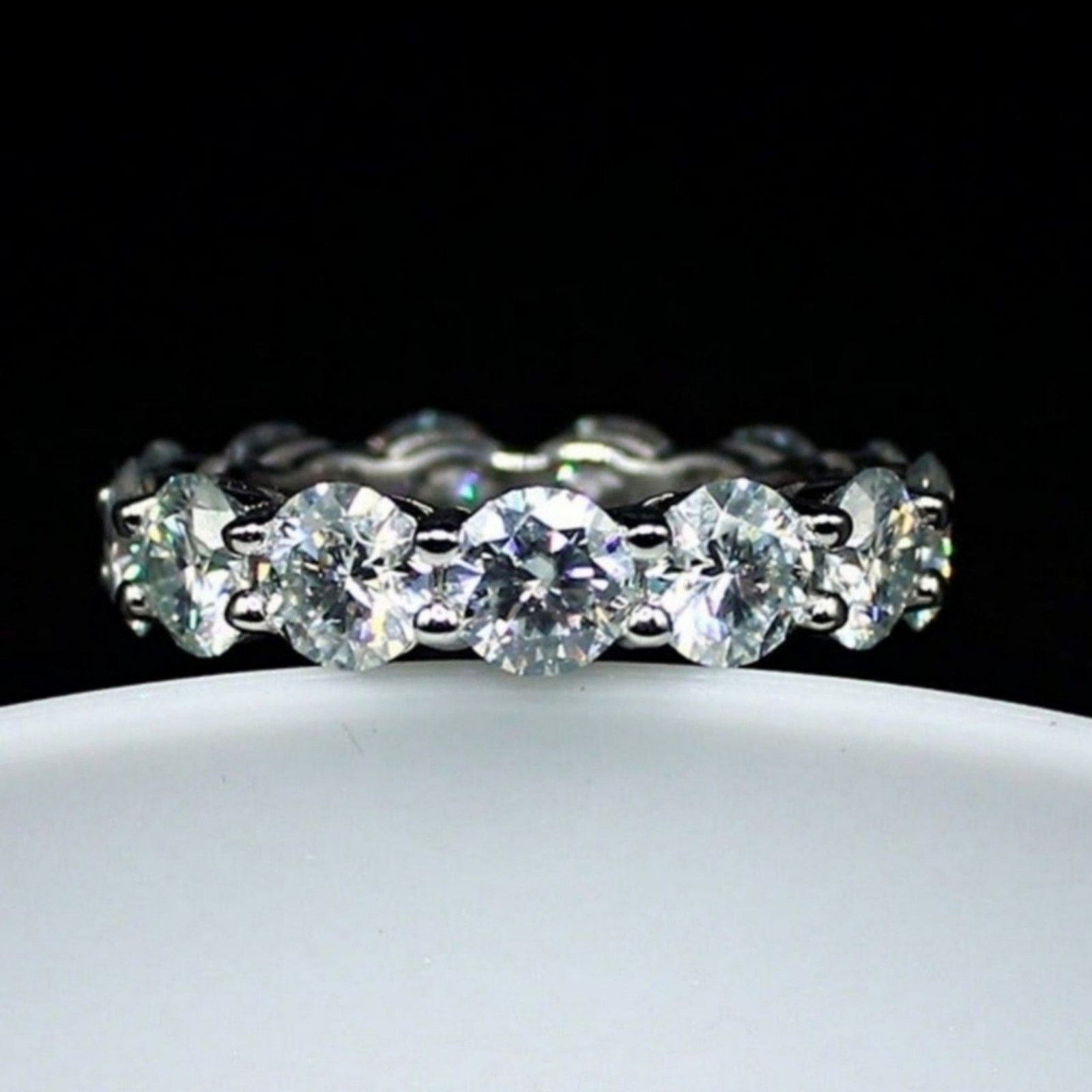 Other Round Moissanite Ring Full Eternity Band Tennis 9 NWT Size ONE SIZE - 5 Thumbnail