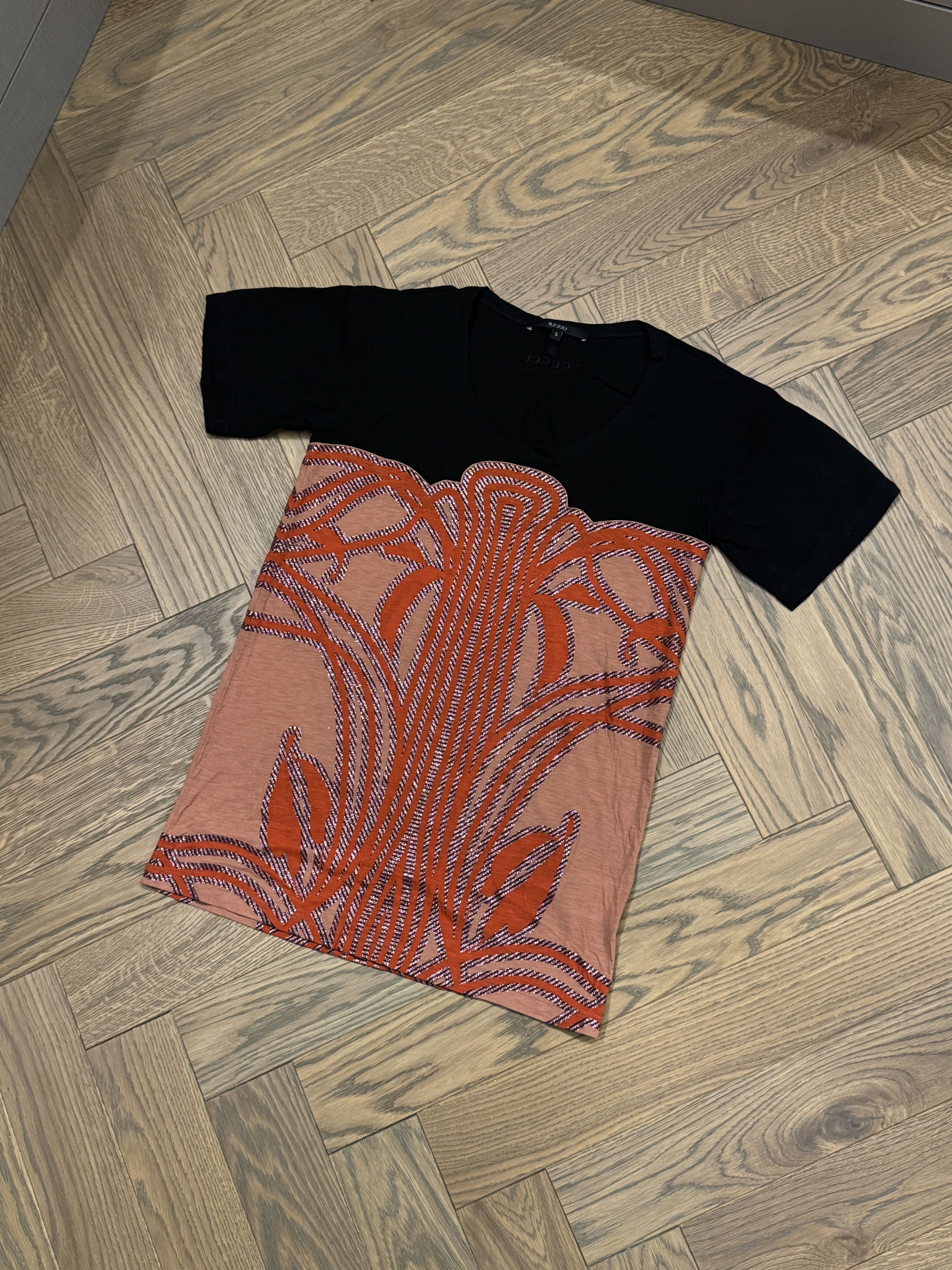 Gucci Gucci short sleeve silk-insert graphic tee Size S / US 4 / IT 40 - 3 Thumbnail