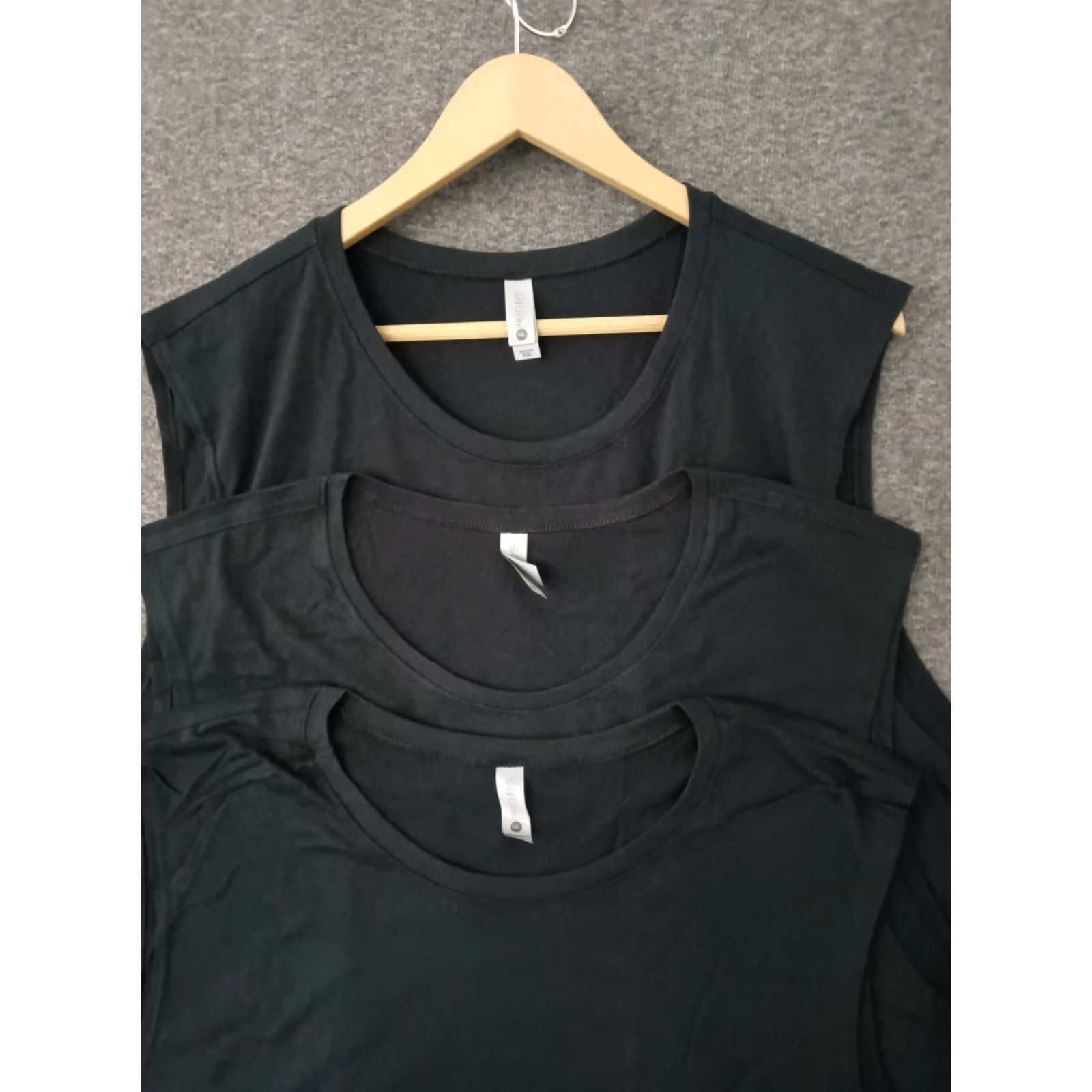 Next Level Next Level 3-Pack Men XXL Black Cotton Pullover Muscle Tank Top Shirt Size US XXL / EU 58 / 5 - 3 Thumbnail