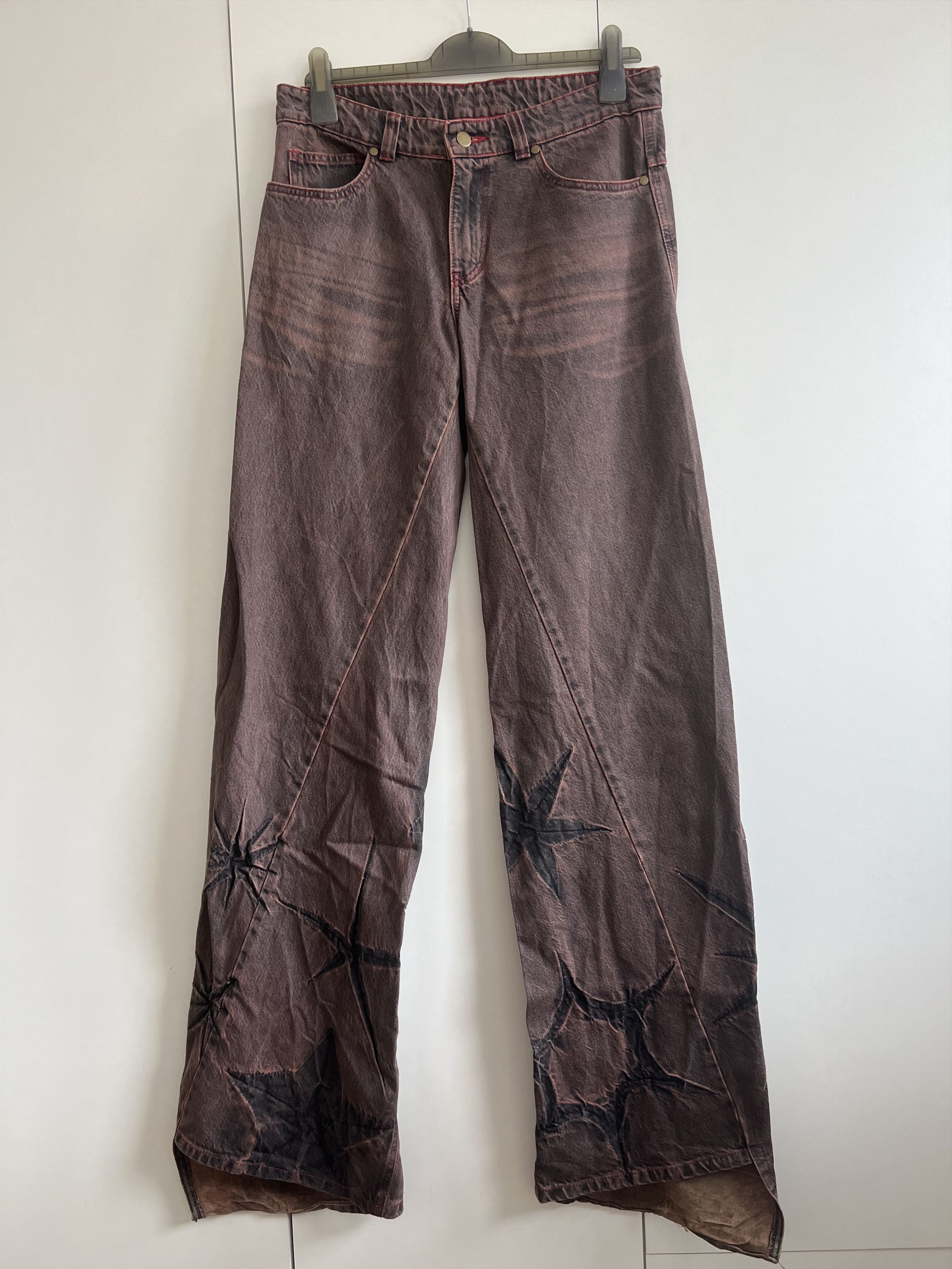 SSENSE Masha Popova RUNWAY Washed Brown Boyfriend Rust Jeans Size US 31 - 2 Thumbnail