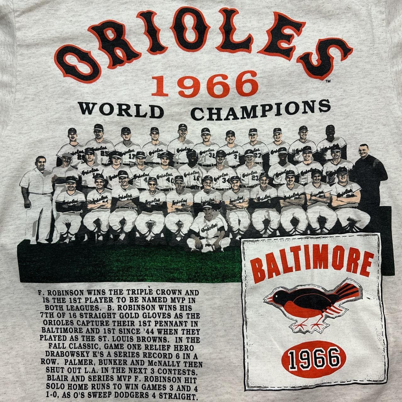 image of Mlb Vintage Baltimore Orioles 1966 World Series Aop T-Shirt in Black/Orange, Men's (Size XL)