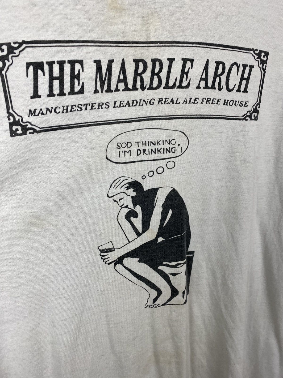 Vintage 🧠Vintage 90s Tee The Marble Arch Sod Thinking, I’m Drinking🧠 Size US XL / EU 56 / 4 - 8 Thumbnail