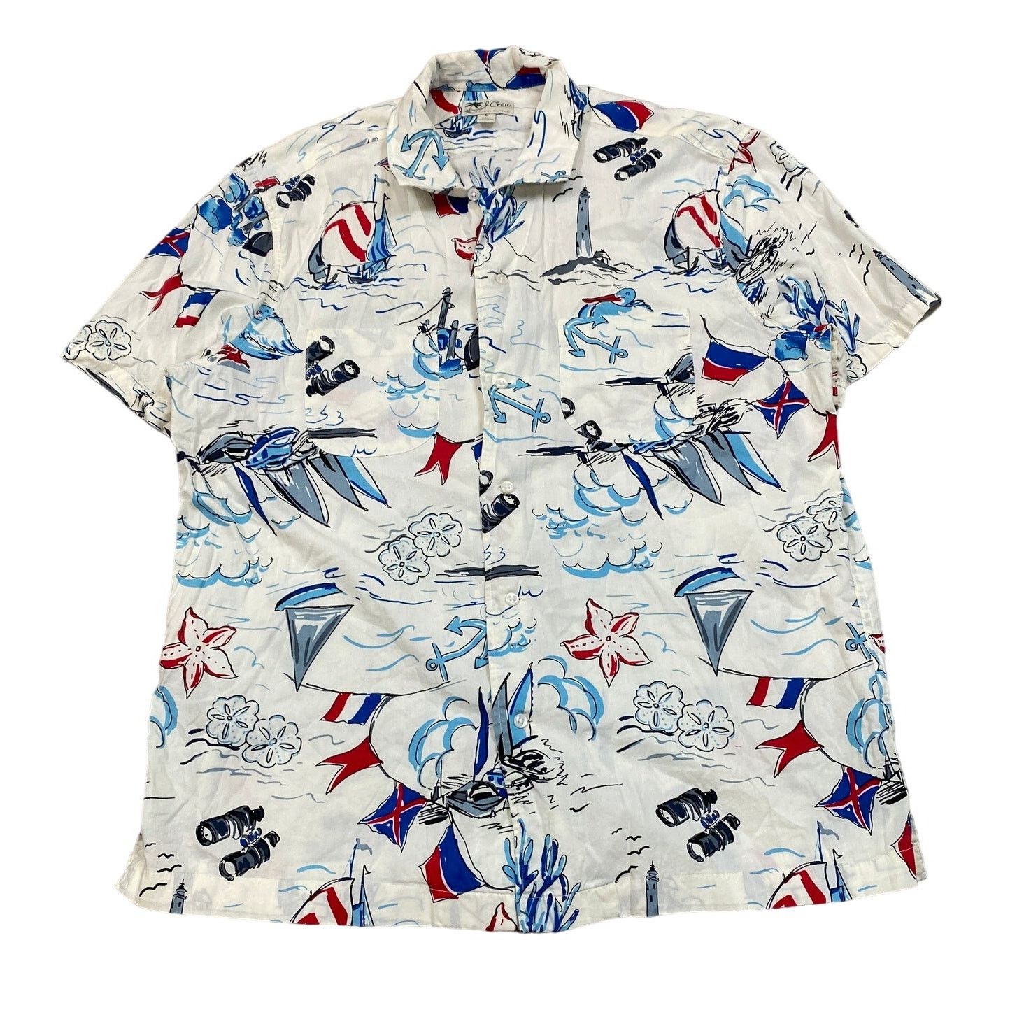 J.Crew J. Crew Sailboat Print Nautical Button Up Shirt Men's Large Size US L / EU 52-54 / 3 - 1 Thumbnail