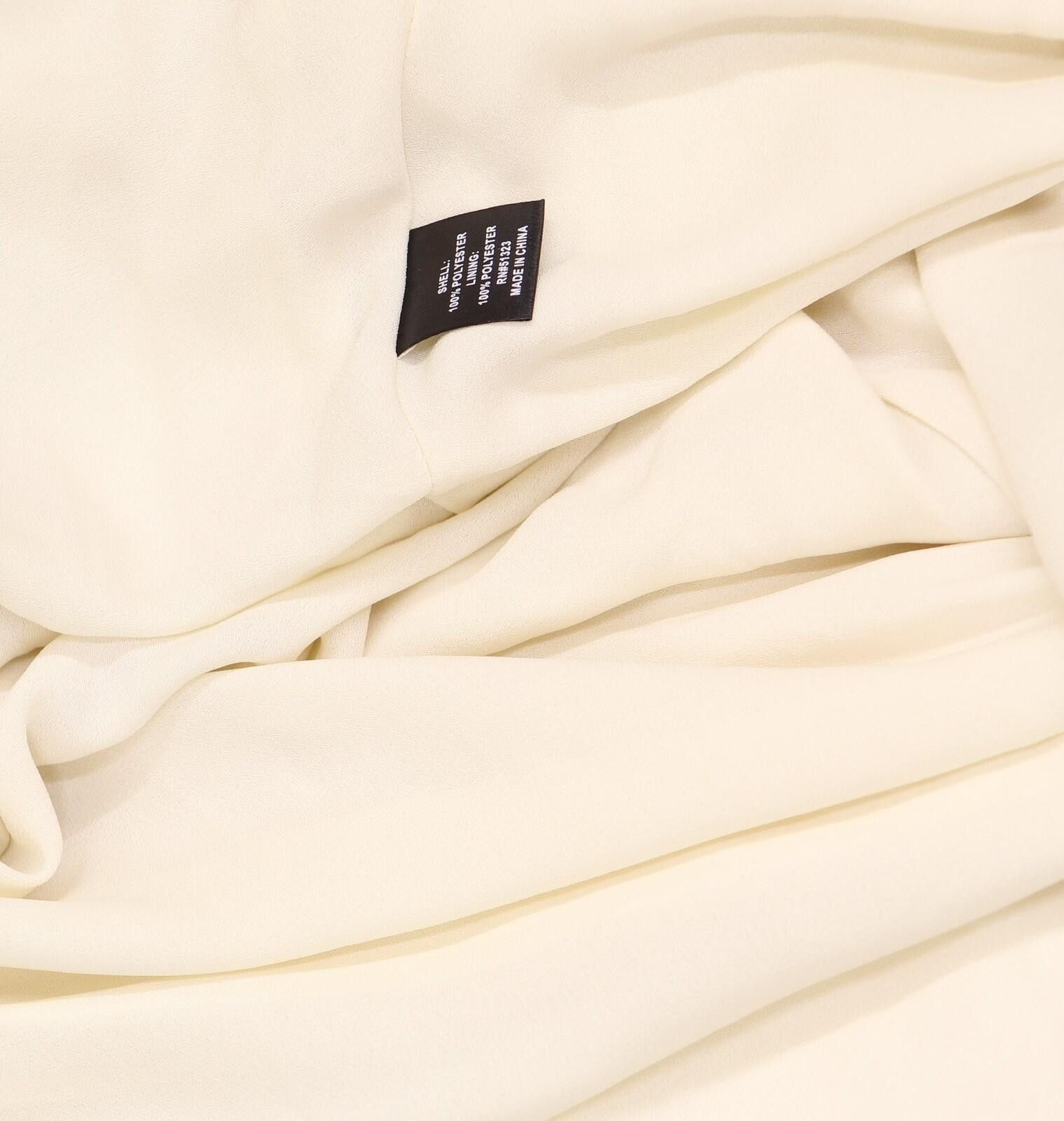 Other Msk Neck Flutter Sleeve Pleated Dress Birch Off White 1x Size XL / US 12-14 / IT 48-50 - 6 Thumbnail