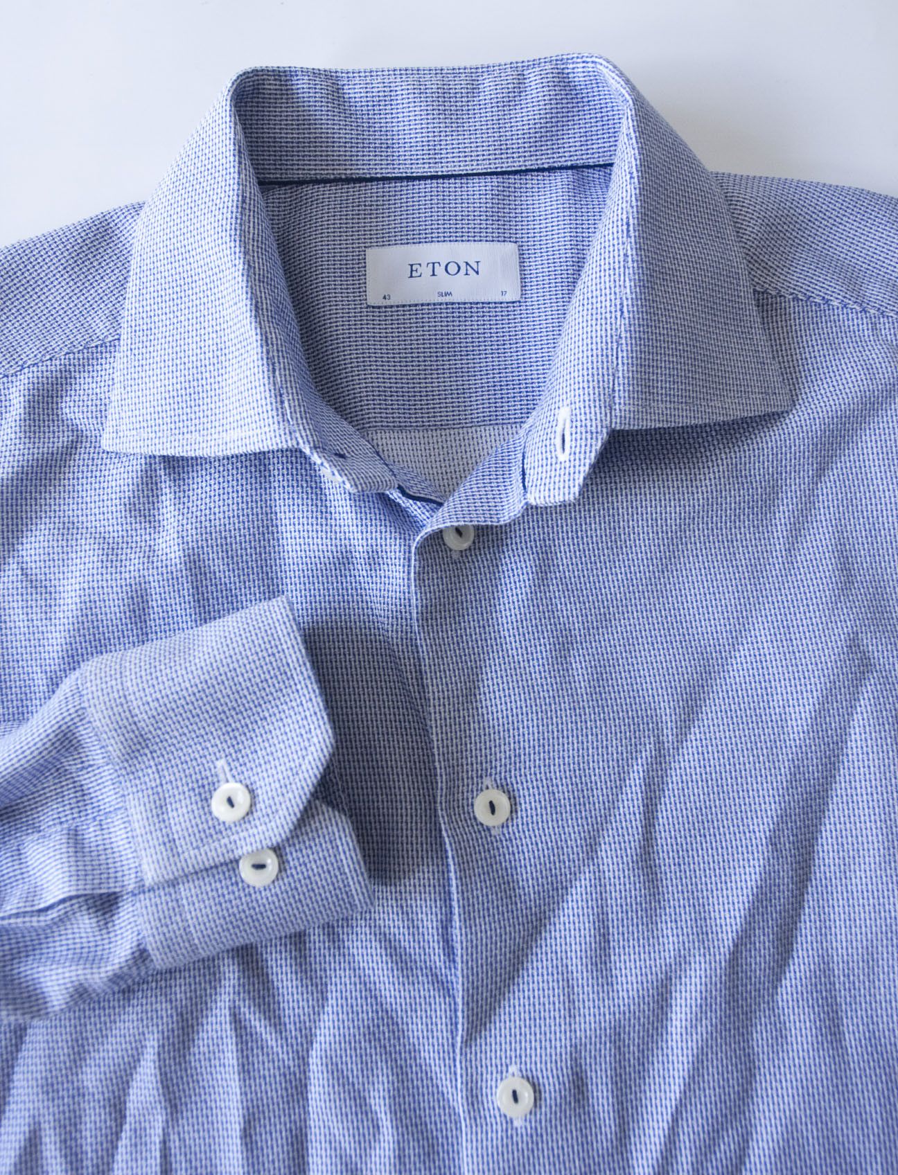 Eton Eton Shirt Cotton Slim Size 17/43 Blue Size US L / EU 52-54 / 3 - 2 Thumbnail