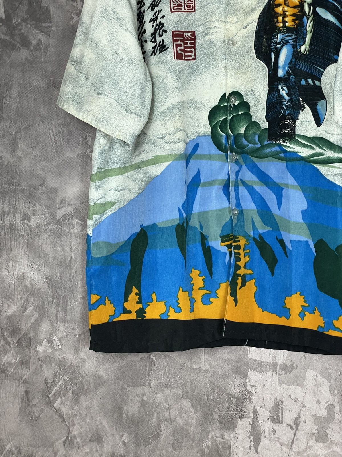 Anime × Japanese Brand × Vintage Vintage Samurai Anime Movie Rare Button Up Oversize Shirt Size US L / EU 52-54 / 3 - 4 Thumbnail