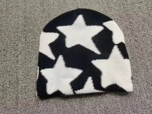 Other Big Stars All Over Graphic No Cuff Beanie Hat Black Size ONE SIZE - 4 Thumbnail