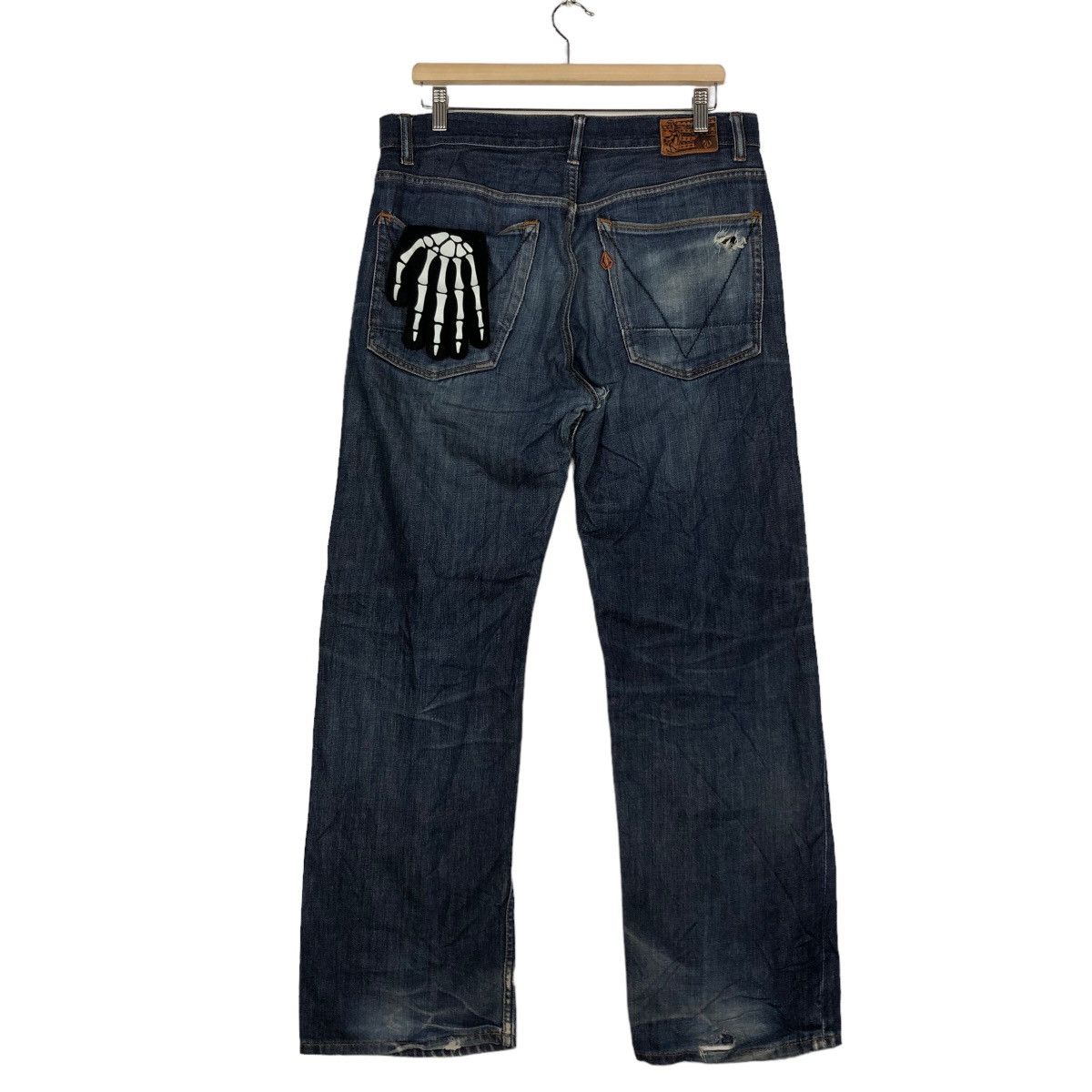 Japanese Brand 🔥90s Vintage Distressed Denim Jeans Black Bart Volcom Japan Size US 34 / EU 50 - 7 Thumbnail