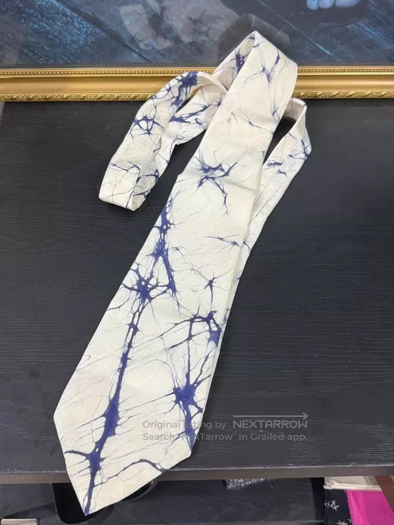 Comme des Garcons Comme Des Garcons Blue Vein Printed Silk Tie Size ONE SIZE - 1 Thumbnail