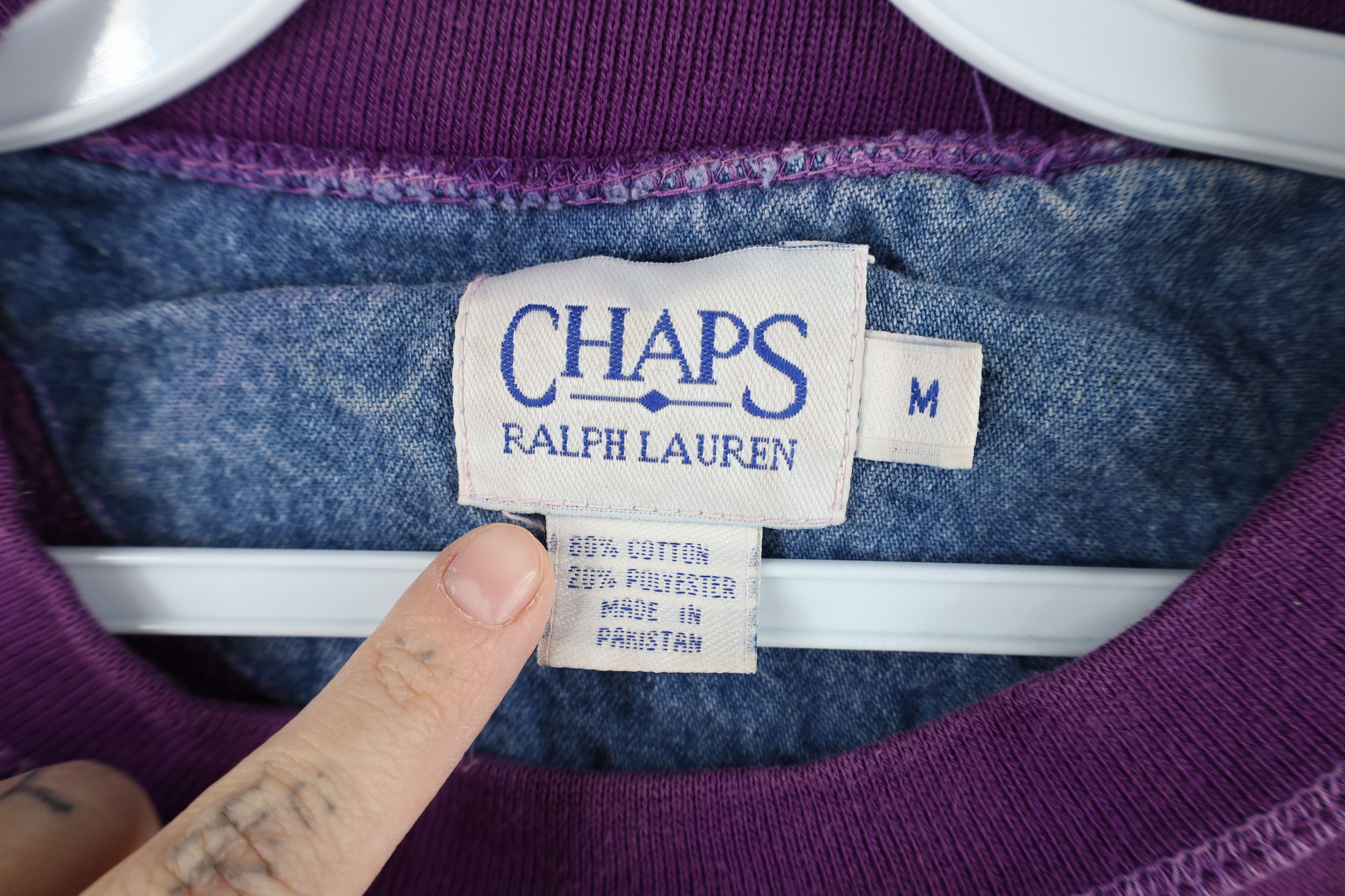 Ralph Lauren × Vintage Vintage 90s Chaps Ralph Lauren Spell Out Sweatshirt Size M / US 6-8 / IT 42-44 - 9 Thumbnail