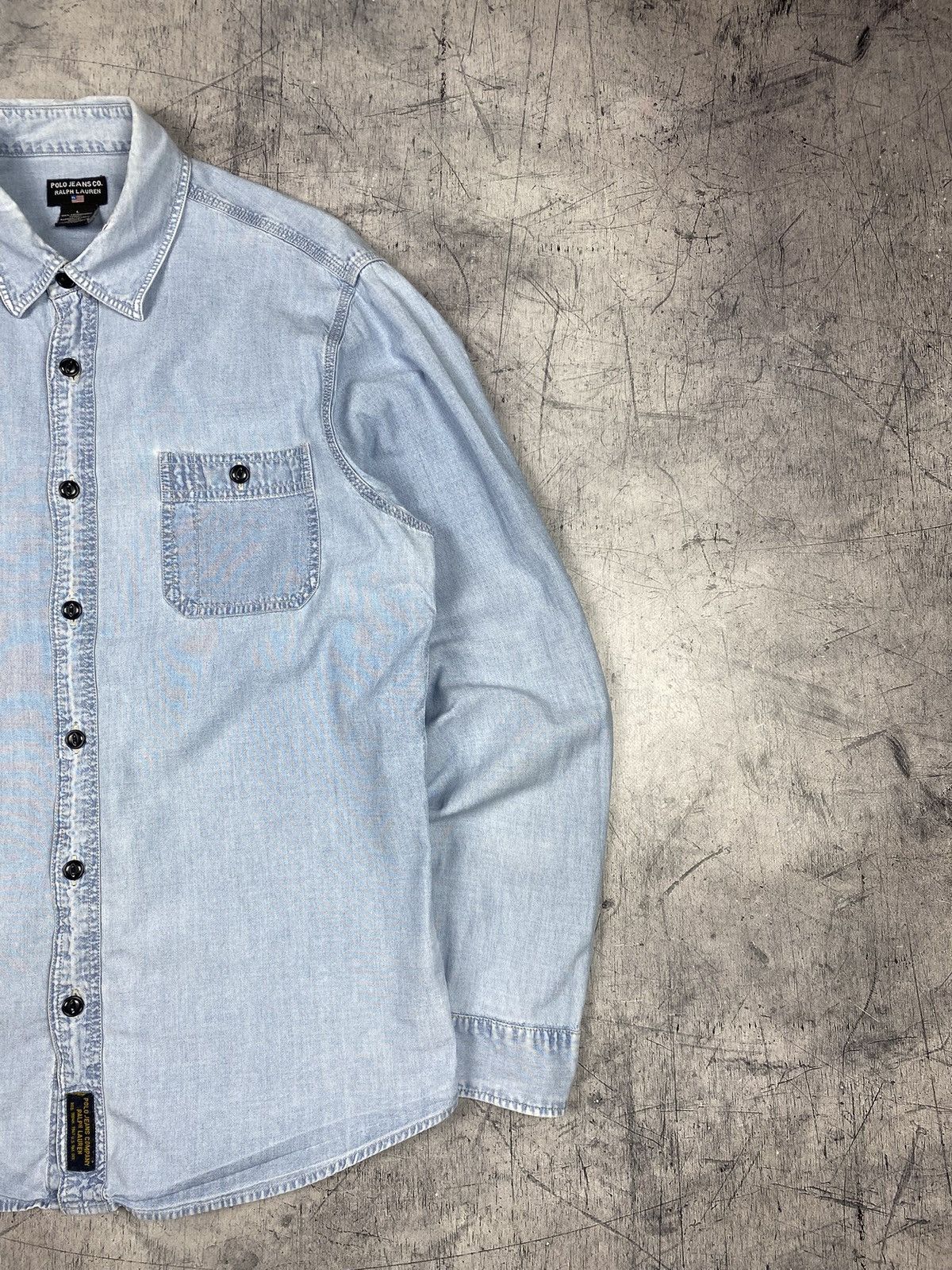 Polo Ralph Lauren Vintage Polo Jeans Co Ralph Lauren Distressed Denim Shirt Size US L / EU 52-54 / 3 - 4 Thumbnail