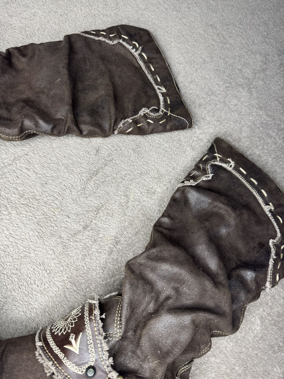 Vintage Vintage Western Cowboy Suede Leather Boots Miu Miu gucci Size US 7 / IT 37 - 4 Thumbnail