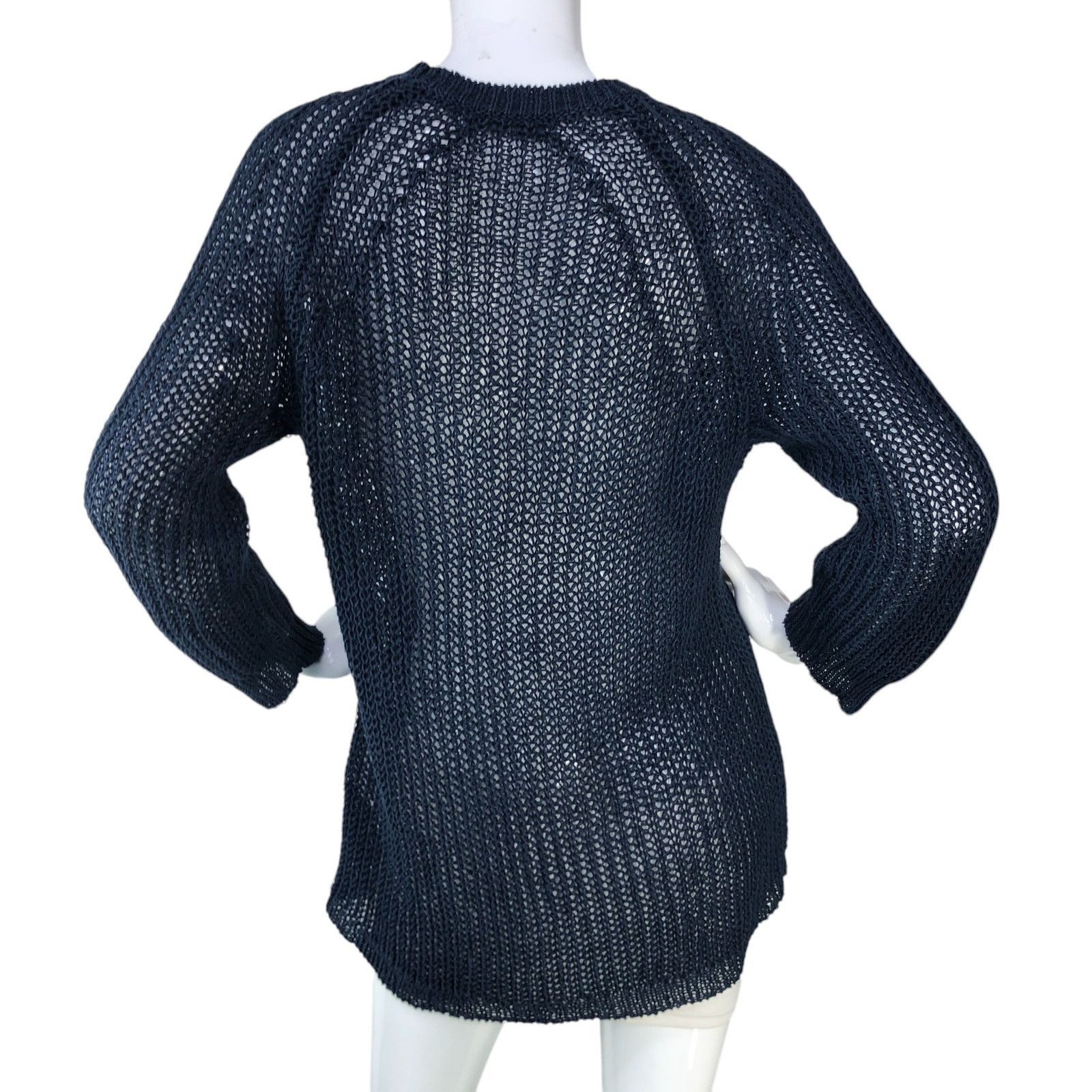 J.Crew J Crew Size S Sweater Relaxed Fit Linen Beach Open Knit Navy Size S / US 4 / IT 40 - 7 Thumbnail