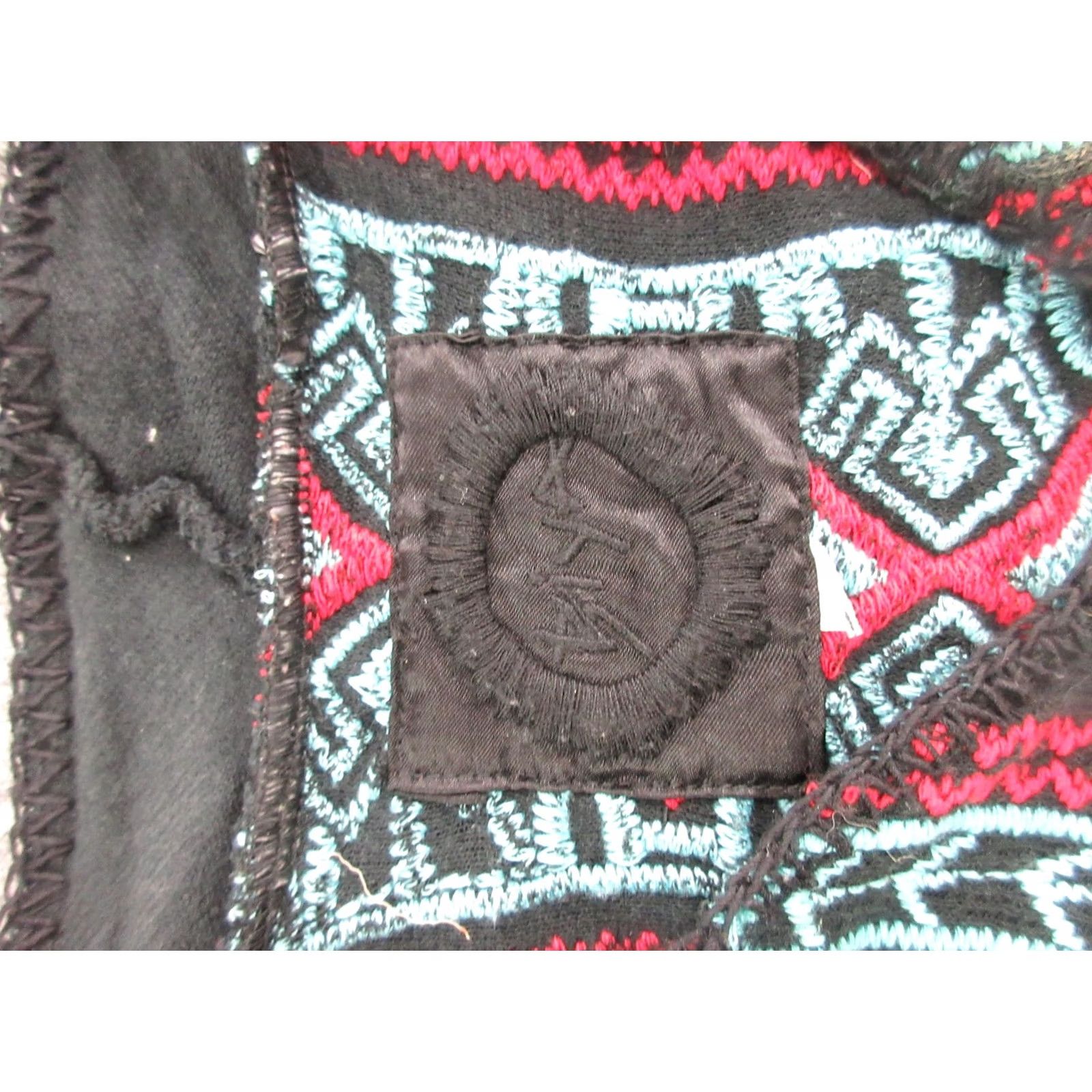 Johnny Was Johnny Was Sweater Cardigan Womens Medium Black Aztec Wrap Belted Knit Boho Wrap Open V-Neck Long Sleeve Geometric Fall Casual Size M / US 6-8 / IT 42-44 - 7 Thumbnail