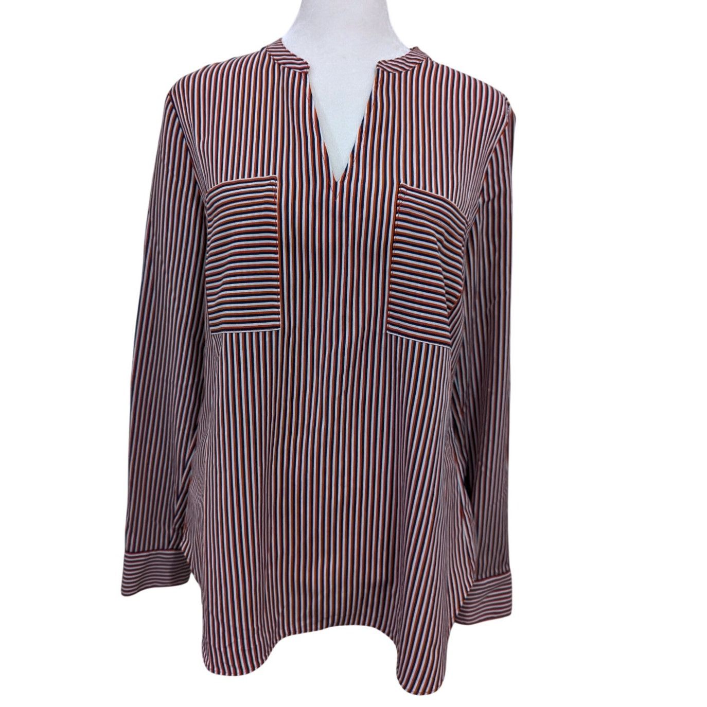 Other Cabi Franklin Red Blue Striped Blouse Small Size S / US 4 / IT 40 - 2 Thumbnail
