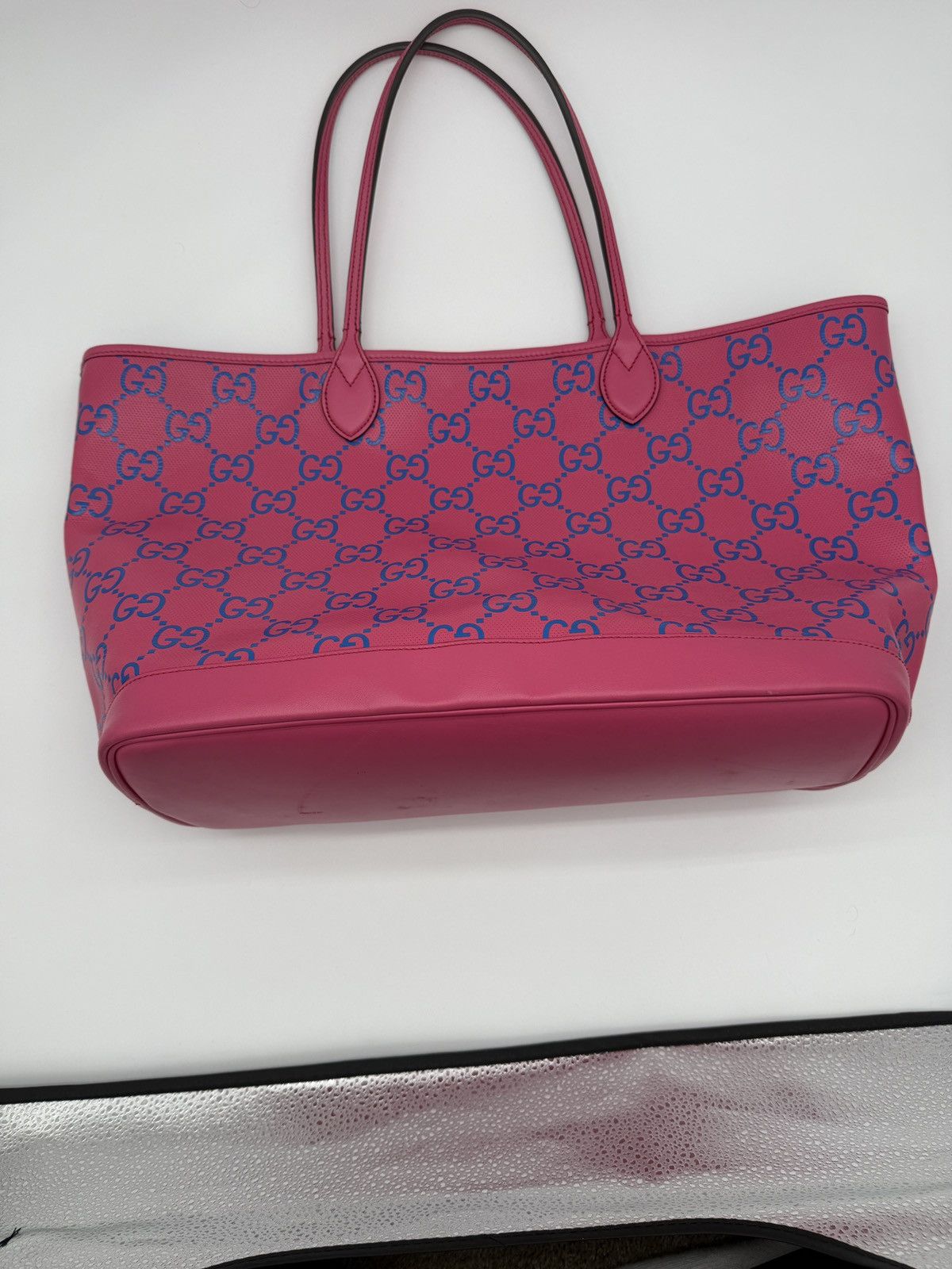 Gucci Gucci Pink & Blue Monogram Tote Size ONE SIZE - 11 Thumbnail