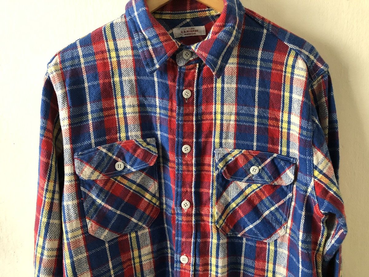 Blue Blue Japan × HOLLYWOOD RANCH MARKET × Japanese Brand Hr Market Hollywood Ranch Market Flannel Shirt Size US XL / EU 56 / 4 - 2 Thumbnail