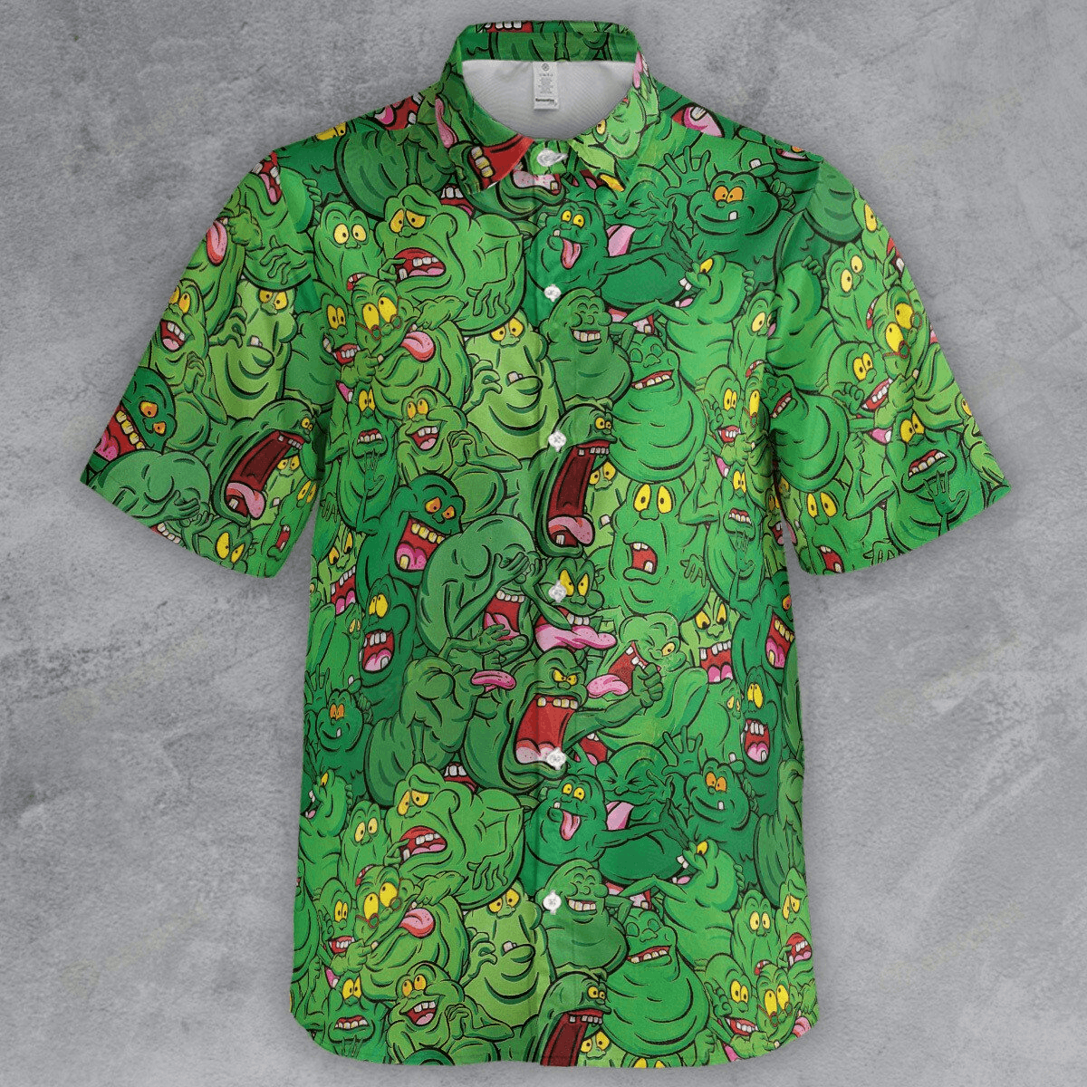 Designer × The Unbranded Brand Slimer Ghostbusters Button Down Shirt – 80s Movie Shirt Size US M / EU 48-50 / 2 - 2 Thumbnail