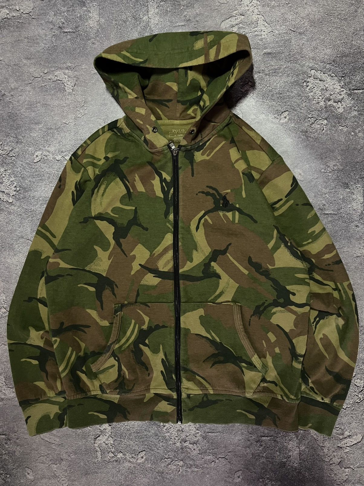 Ralph Lauren Vintage 90s Polo Ralph Lauren Camo Zip-hoodie Streetwear Size US M / EU 48-50 / 2 - 1 Thumbnail