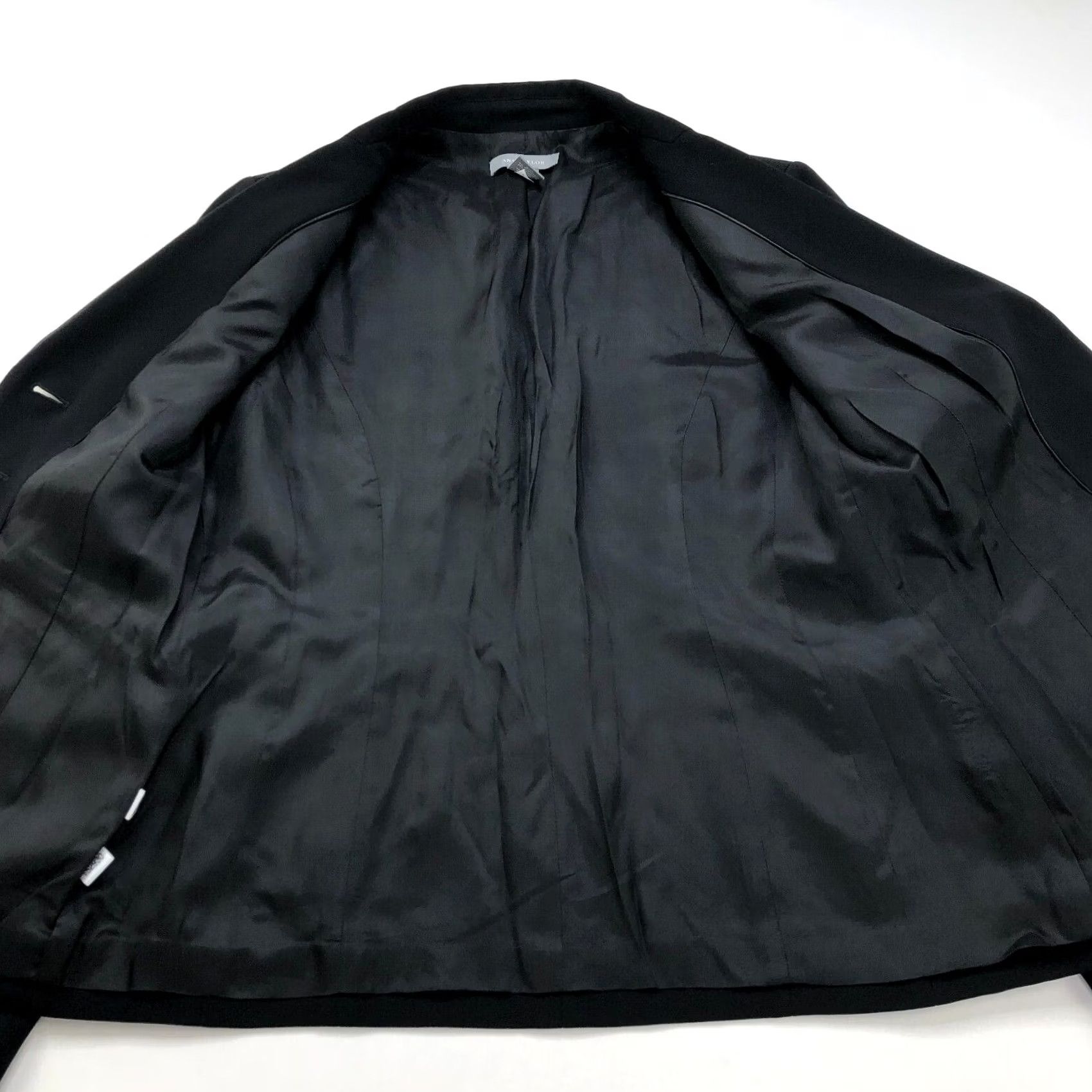 Ann Taylor Ann Taylor Blazer 8 Black Womens Three Button Polyester Knit Solid Mid-Length Long Sleeve Career Casual Jacket Size M / US 6-8 / IT 42-44 - 4 Thumbnail