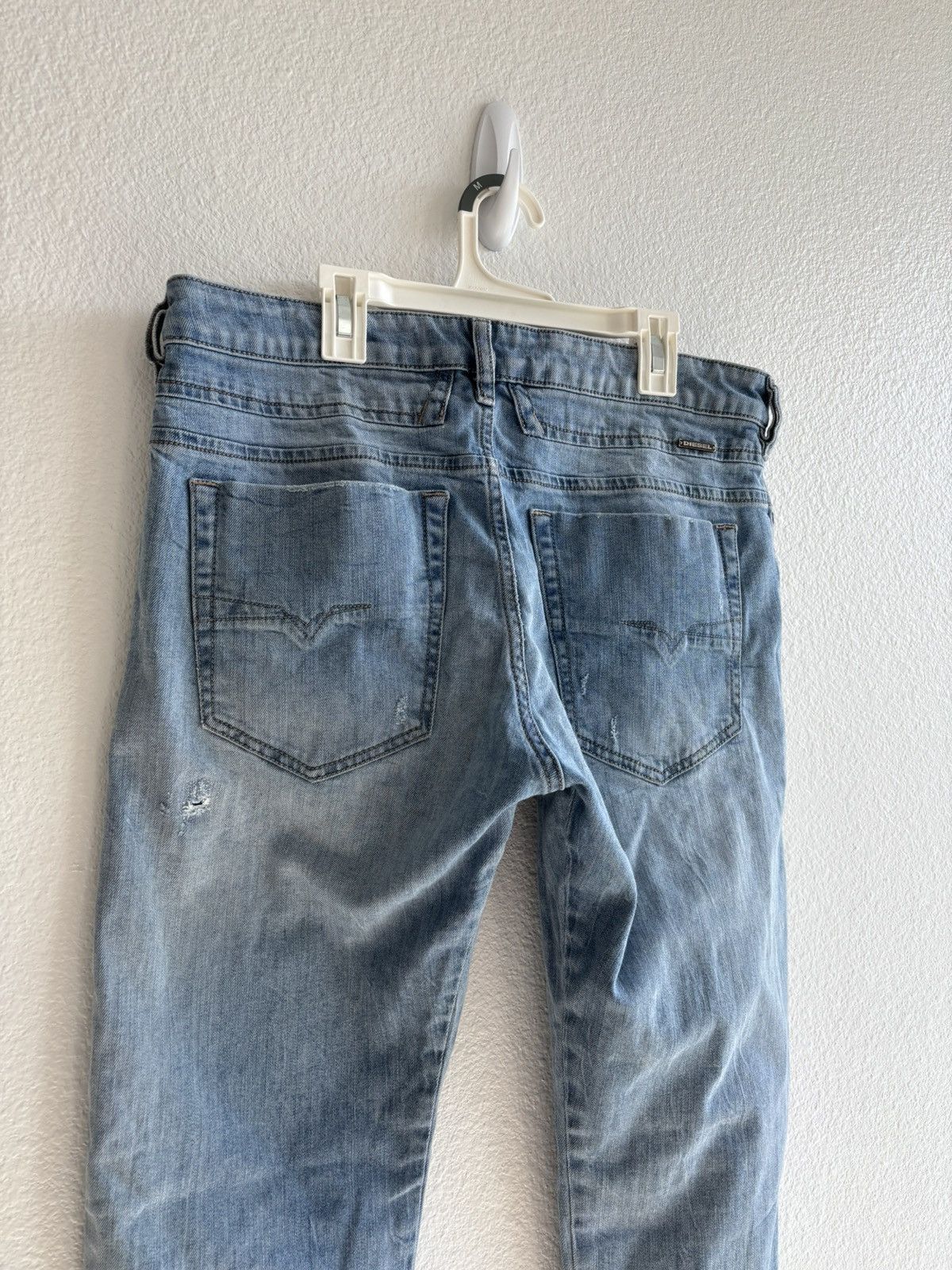 Designer × Diesel Blue Diesel Distressed Tapered Jeans Size US 33 - 6 Thumbnail