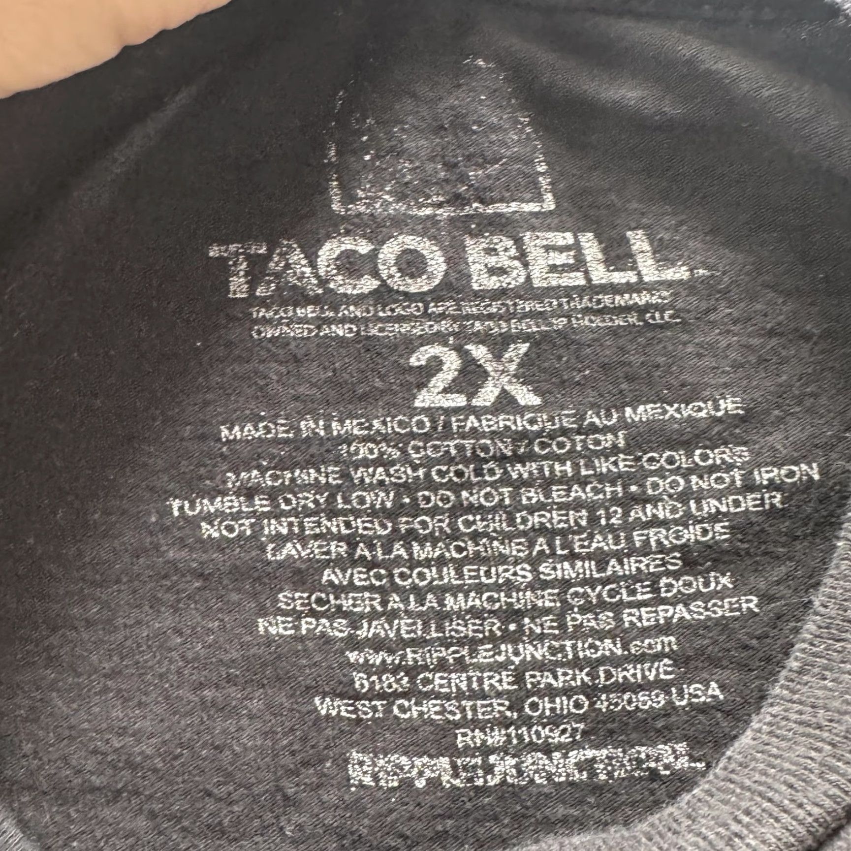 Bell Taco Bell Shirt Mens 2XL Black Retro Logo Graphic Tee Crewneck Tagless Fast Food Size US XXL / EU 58 / 5 - 4 Thumbnail