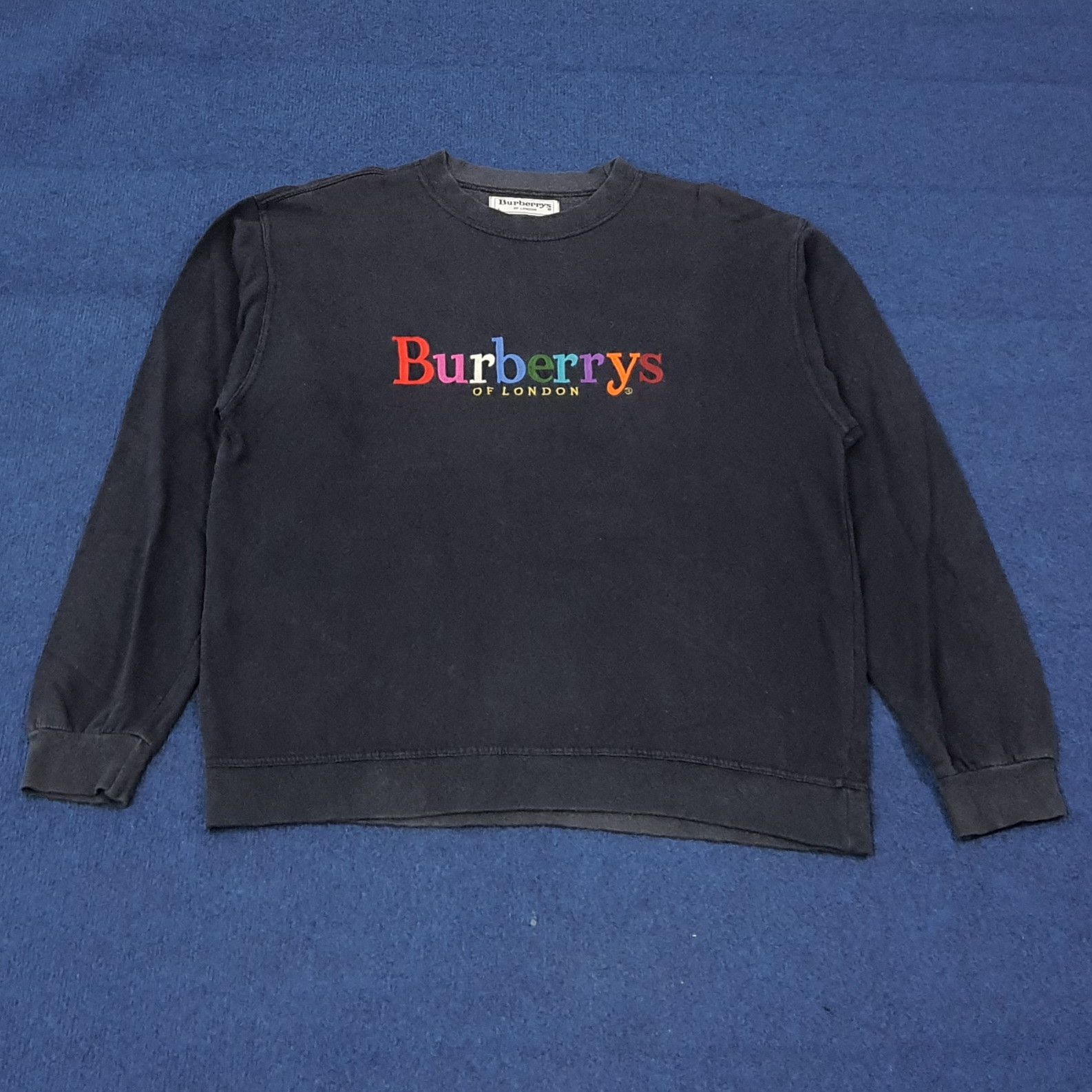 Burberry Vintage Burberrys Spell Out Embroidery Sweatshirt C270N10 Size US L / EU 52-54 / 3 - 1 Thumbnail