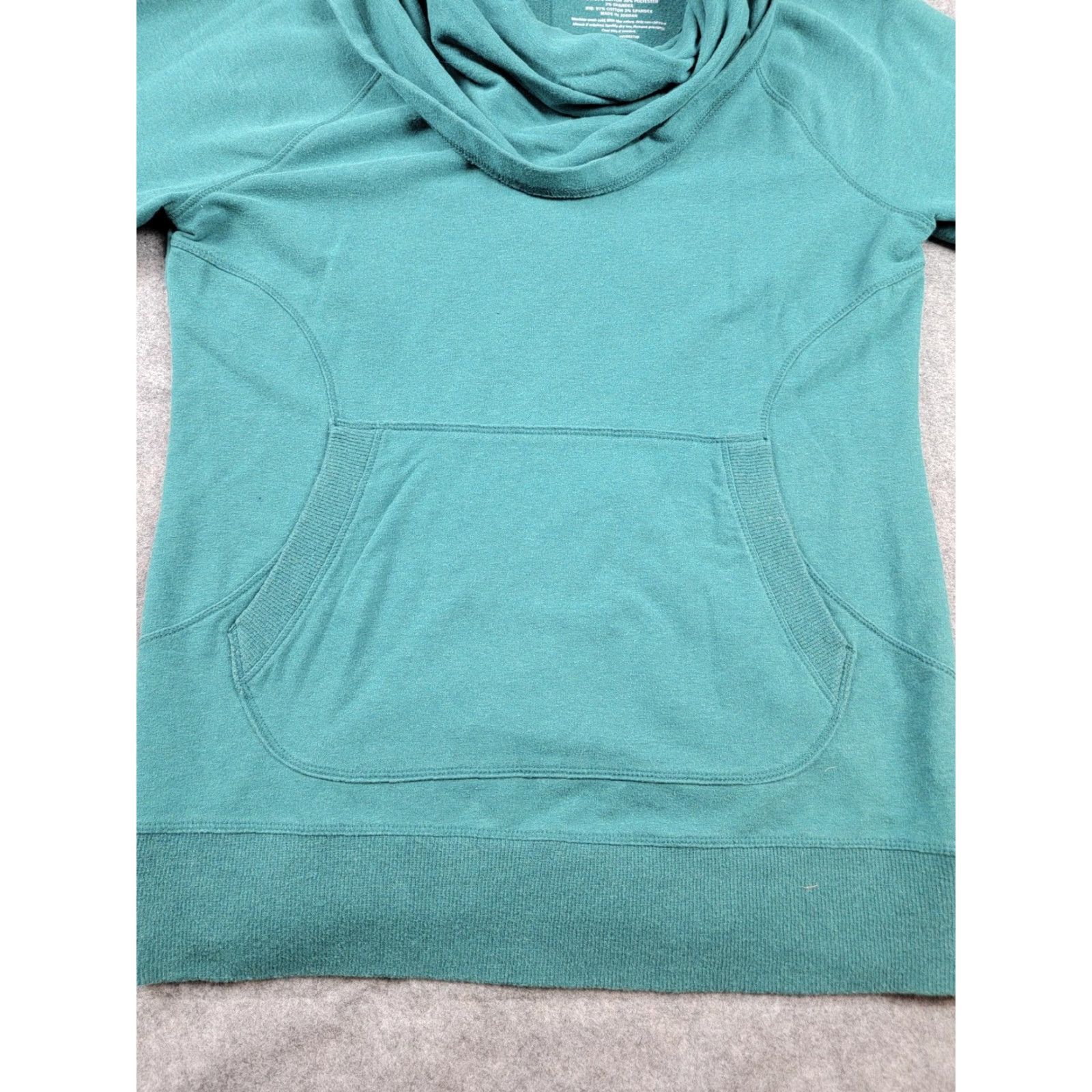 Vintage L.L.Bean Sweatshirt Womens M Green Cowl Neck Pullover Pocket Thumbholes Size M / US 6-8 / IT 42-44 - 4 Thumbnail