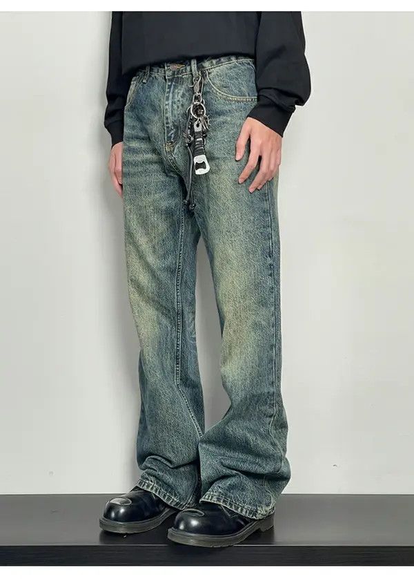 VIBE y2k washed faded denim flared jeans Size US 28 / EU 44 - 7 Thumbnail