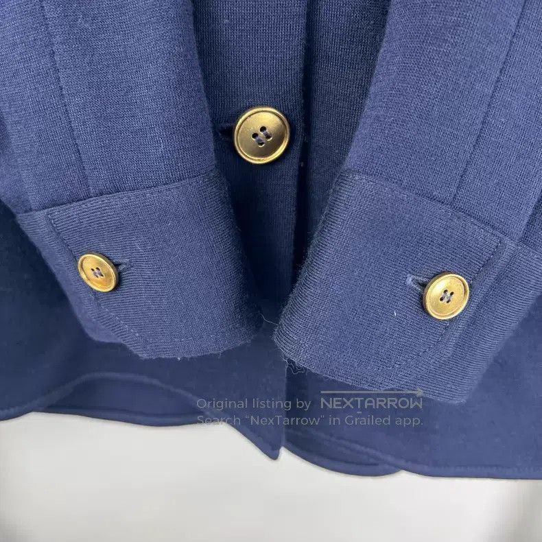 Saint Laurent Paris Saint Laurent Paris Navy Blue Gold Thread Embroidered Logo Size XXS / US 00 / IT 34 - 7 Thumbnail