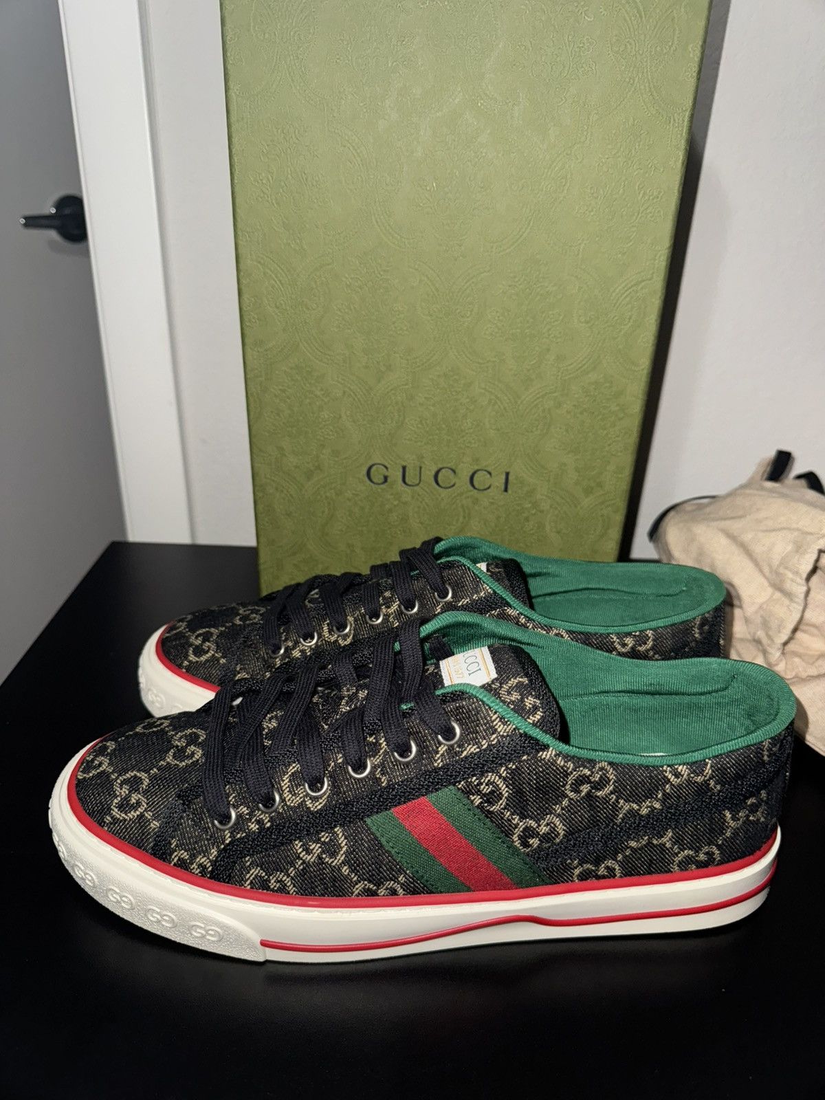 Designer × Gucci Gucci Tennis 1977 GG Logo Sneakers size 7+ - US 10 Size US 10 / EU 43 - 1 Thumbnail