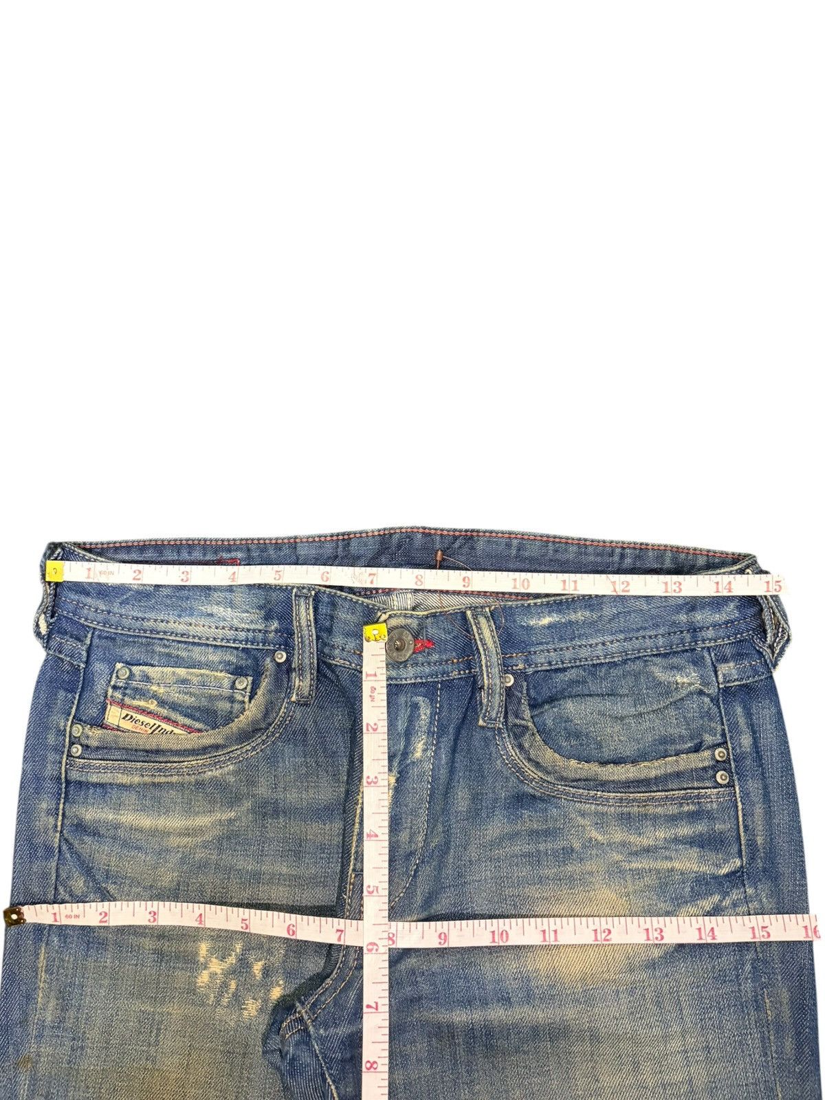 Diesel Vintage Italy Diesel Mud Wash Distressed Flare Jeans Size 29" - 6 Thumbnail