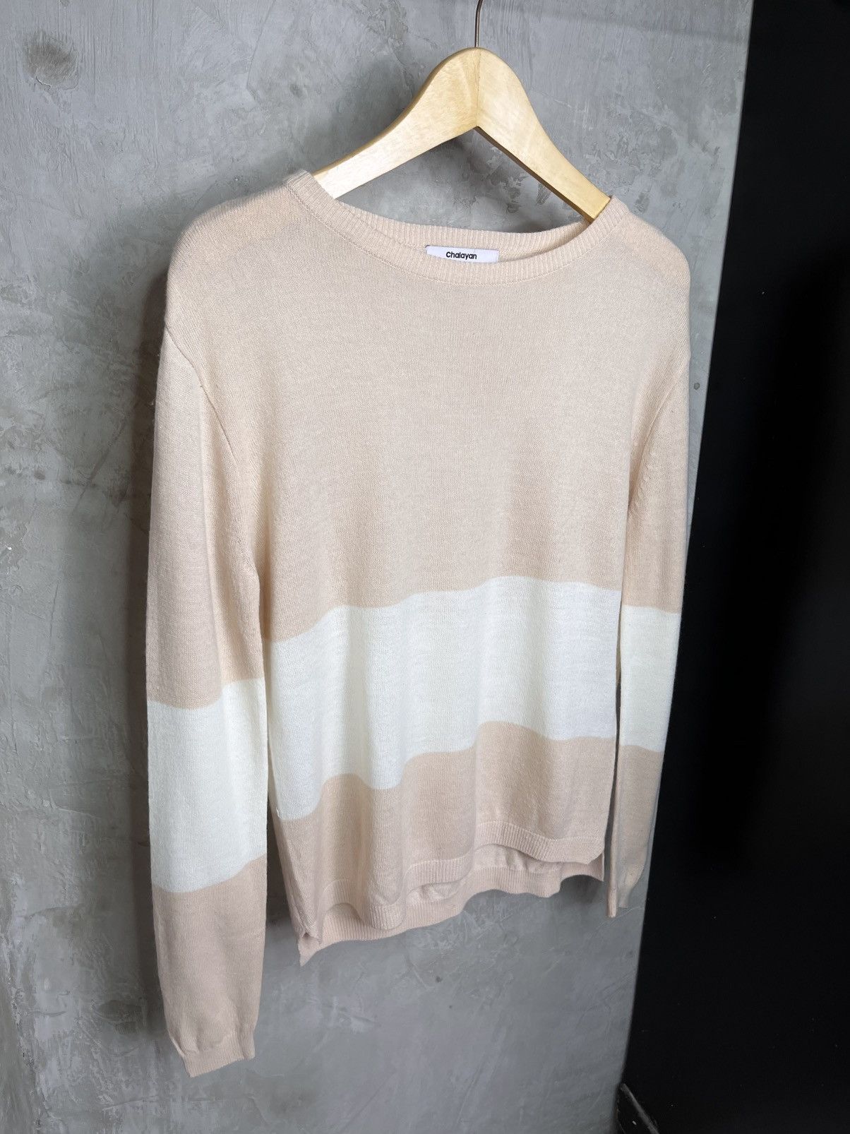 Hussein Chalayan Hussein Chalayan Colorblock Beige Knitwear Size M / US 6-8 / IT 42-44 - 2 Thumbnail