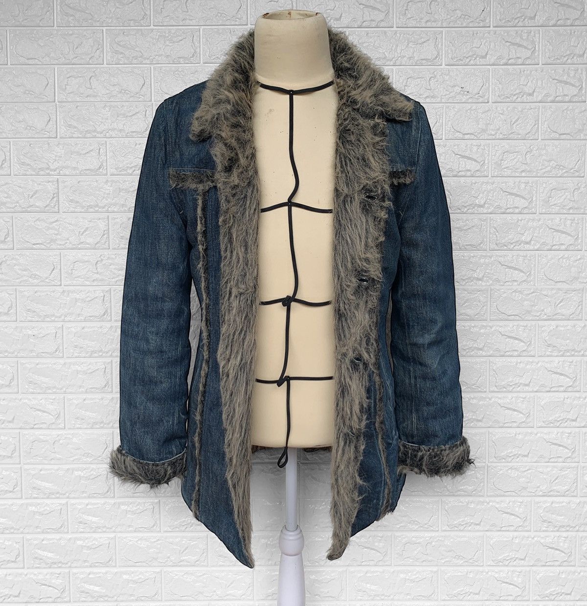 Backbone VINTAGE BACKBONE JAPAN FAUX FUR TRIM BLUE DENIM JACKET Size M / US 6-8 / IT 42-44 - 2 Thumbnail