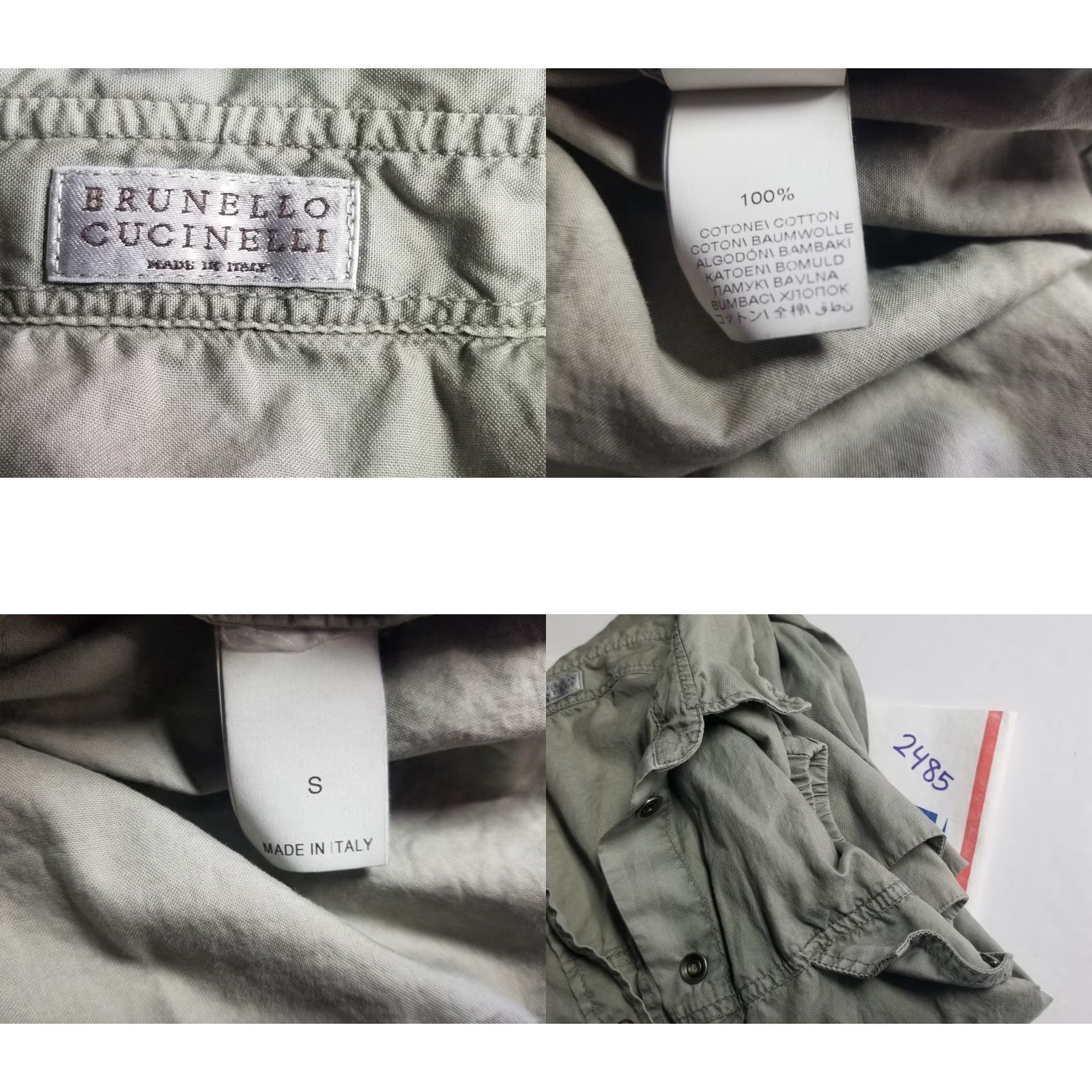 Brunello Cucinelli Brunello Cucinelli Shirt Women Small Green Cold Shoulder Button-Up Belted Long Sleeve Slim Spring Summer Fall Winter Size S / US 4 / IT 40 - 9 Thumbnail