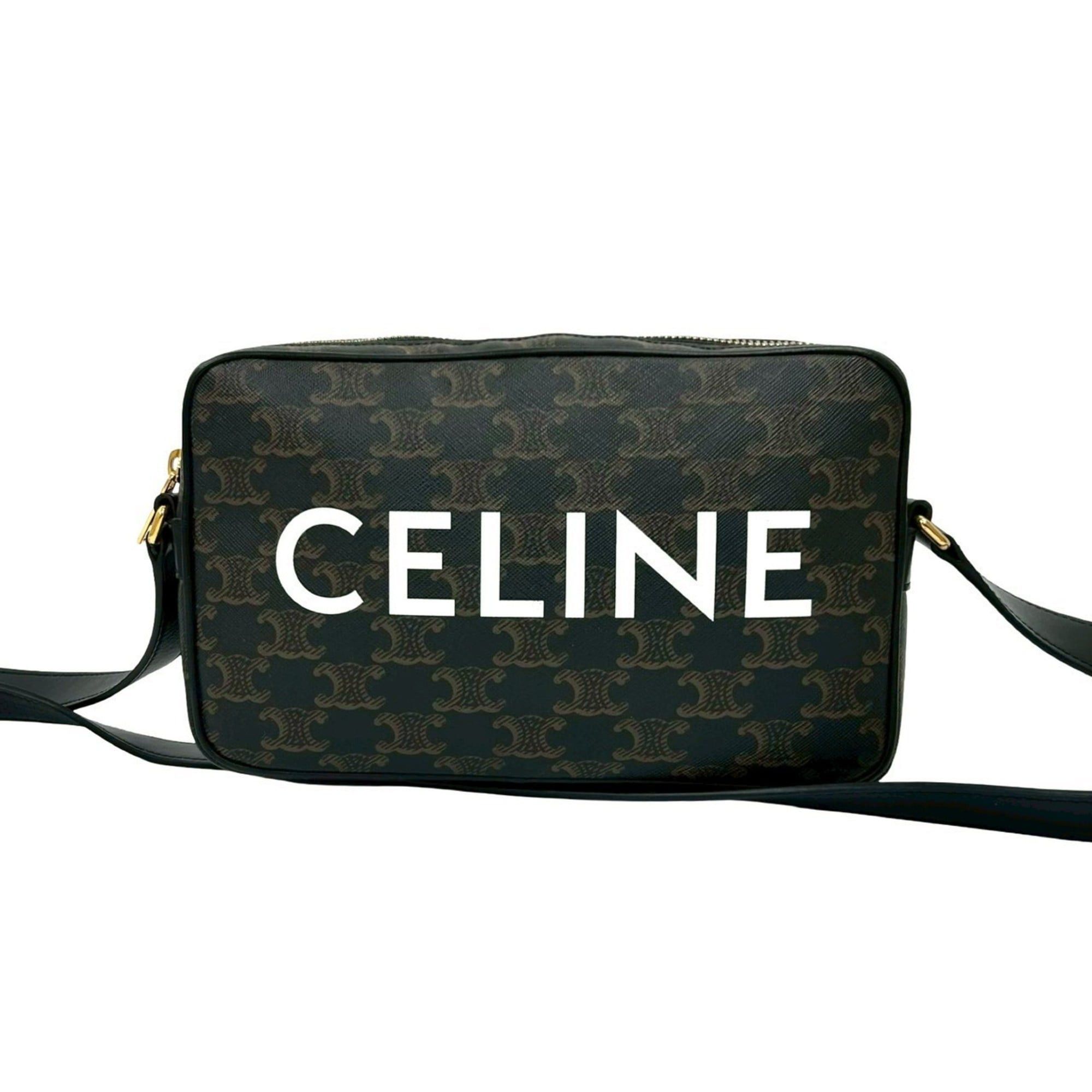 Celine CELINE Triomphe Medium Messenger Leather Shoulder Bag/Pochette Sacoche Brown 18203 Size ONE SIZE - 1 Thumbnail