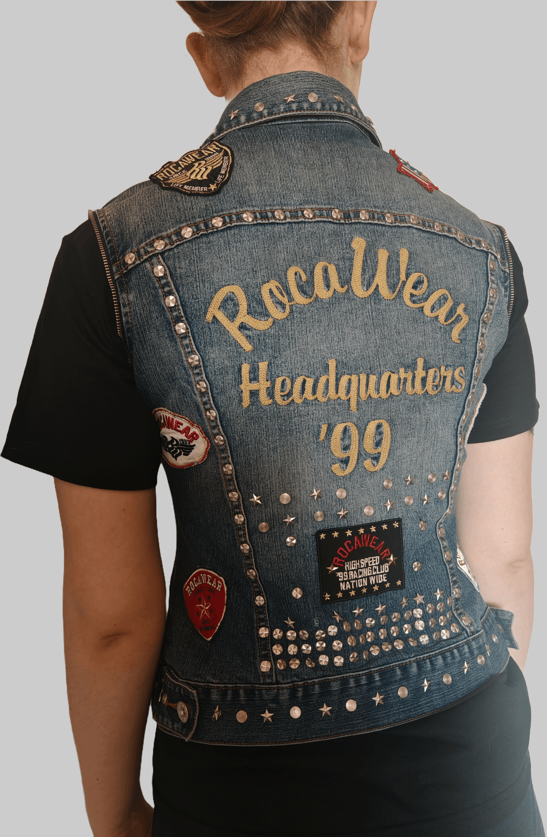 Rocawear Rare VTG Roca Wear Headquarters 99 Denim Studded Vest size L Size L / US 10 / IT 46 - 2 Thumbnail