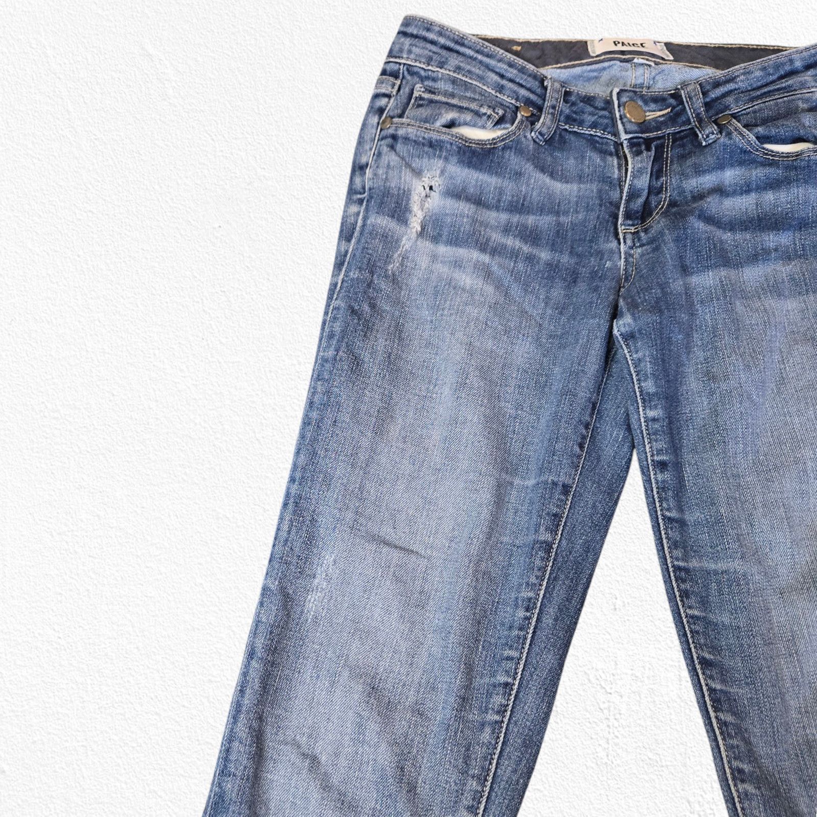 Paige PAIGE Distressed Low Rise Jimmy Jimmy Skinny Jeans Size 22 Size 24" / US 00 / IT 34 - 6 Thumbnail