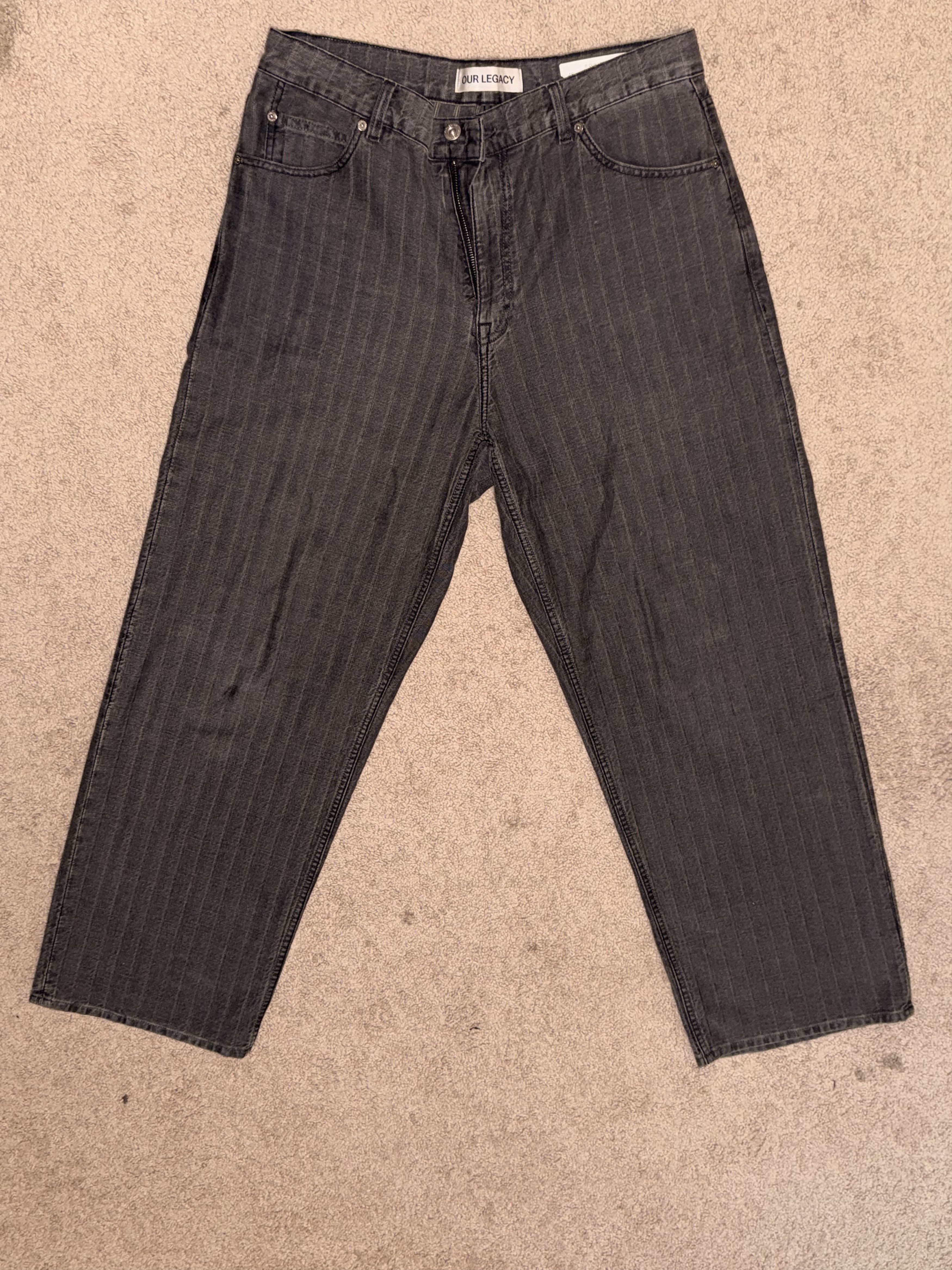 Our Legacy Washed Grey Torino Stripe - VAST CUT Size US 32 / EU 48 - 2 Thumbnail