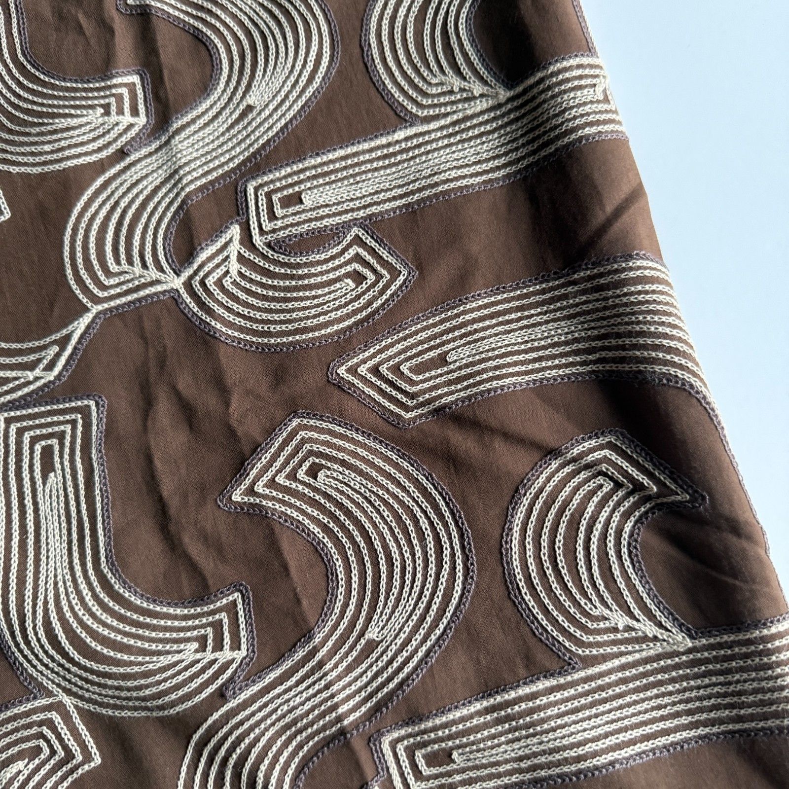 Other Fanm Mon Brown Embroidered SS Camp Shirt - 100% Cotton Size US L / EU 52-54 / 3 - 2 Thumbnail